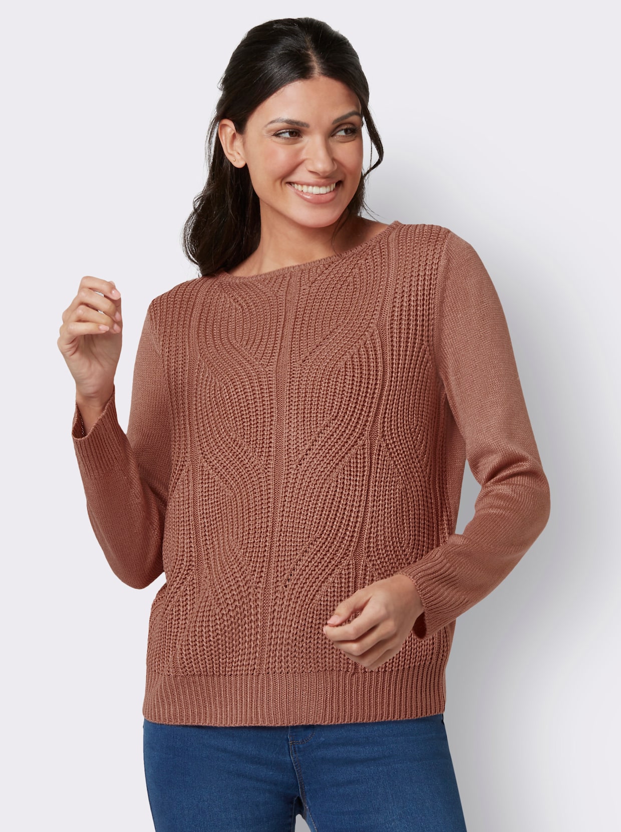Gebreide pullover - rozenhout