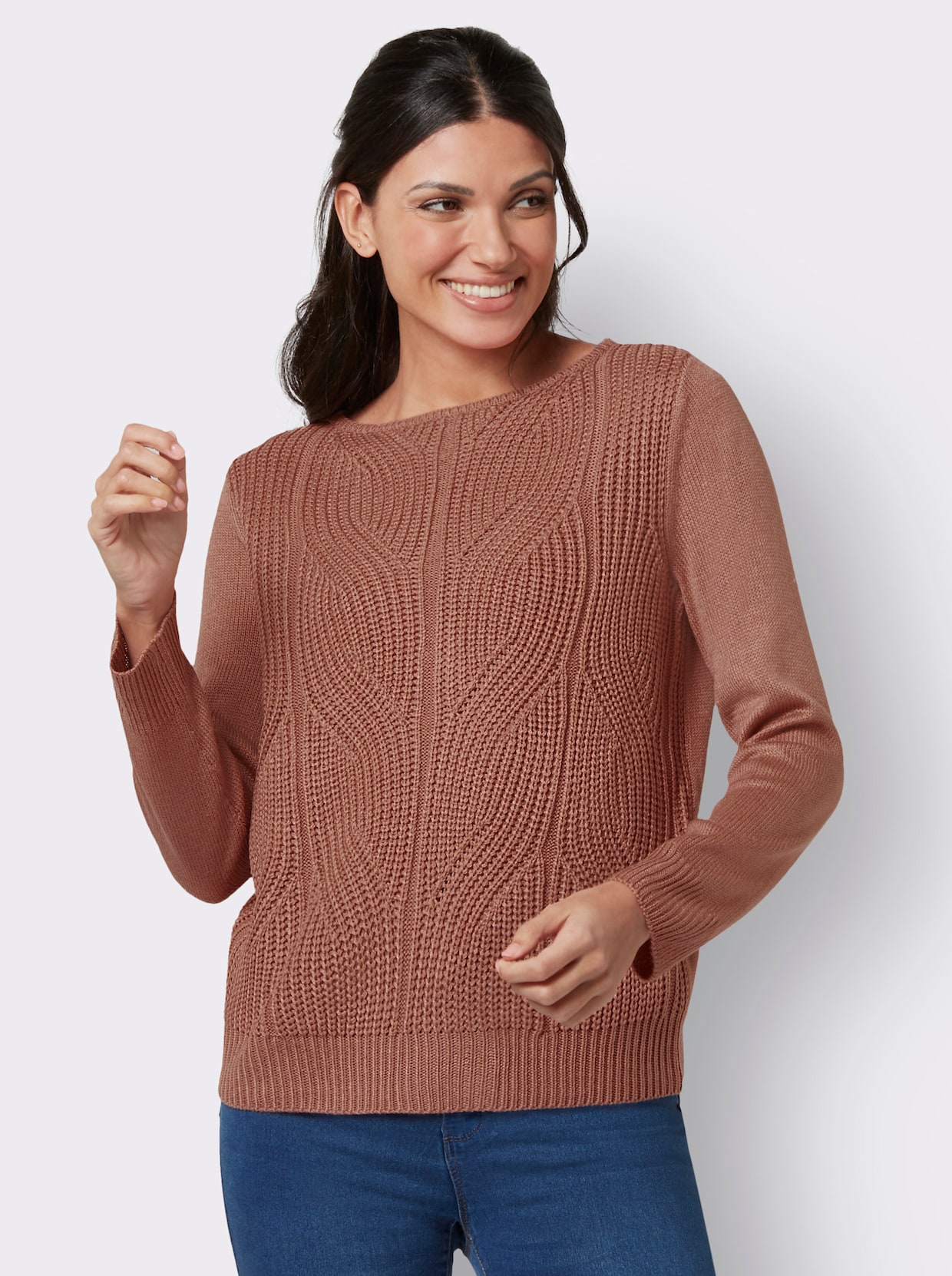 Strickpullover - rosenholz