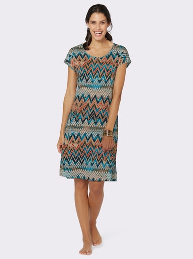 Sommerkleid mit einem Seitenschlitz - bunt-bedruckt