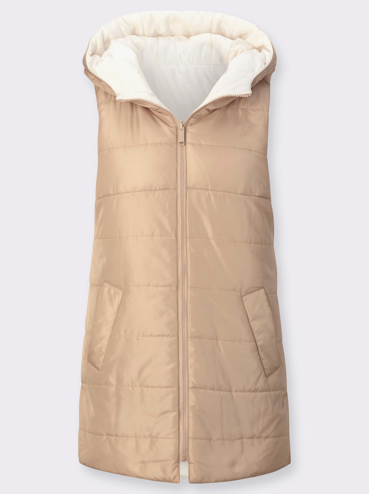 Vändbar väst - beige-gräddvit