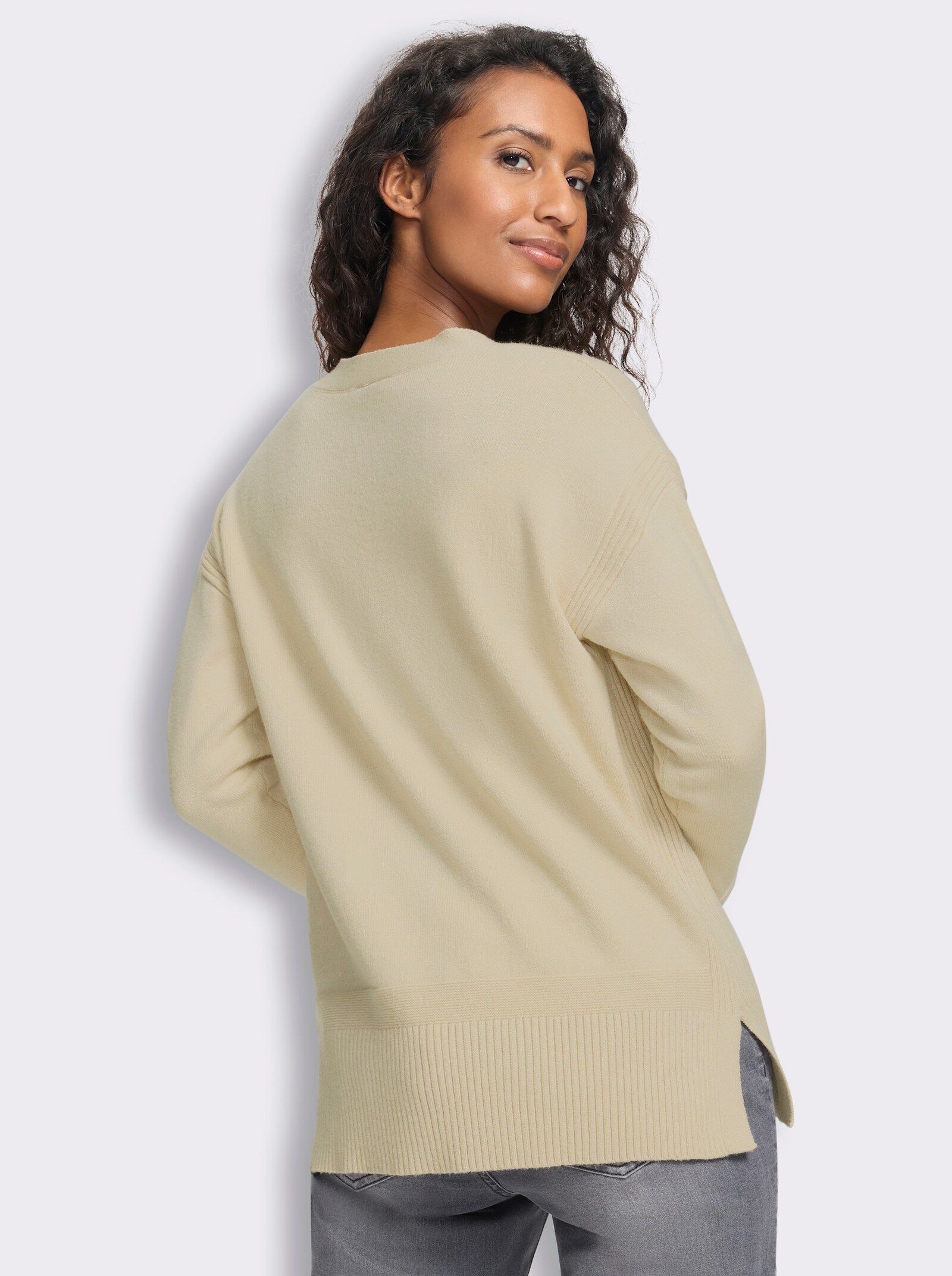 heine Pullover mit Seitenschlitzen - sand
