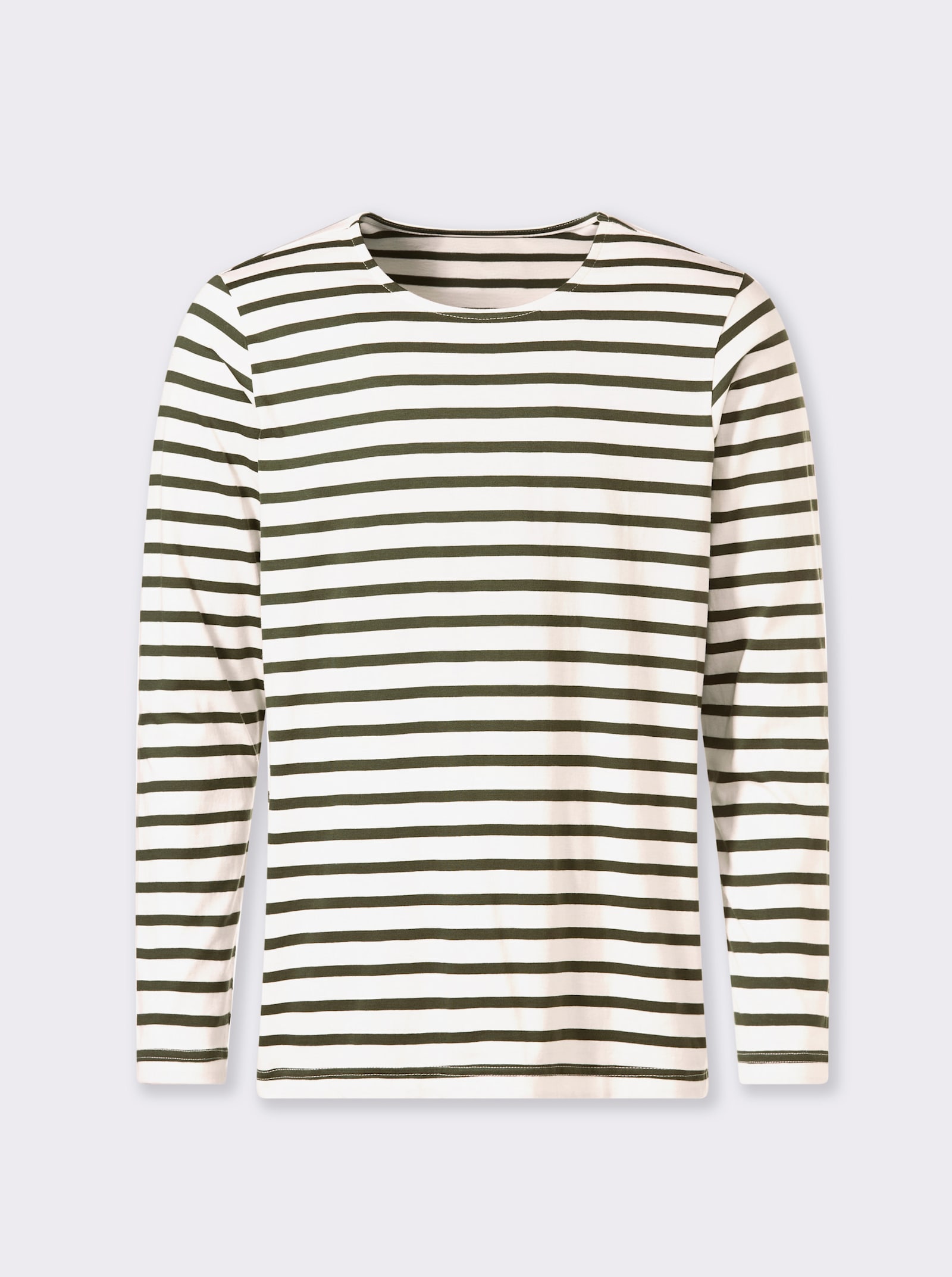 Catamaran Langarmshirt mit garngefärbten Streifen - khaki-ecru-gestreift