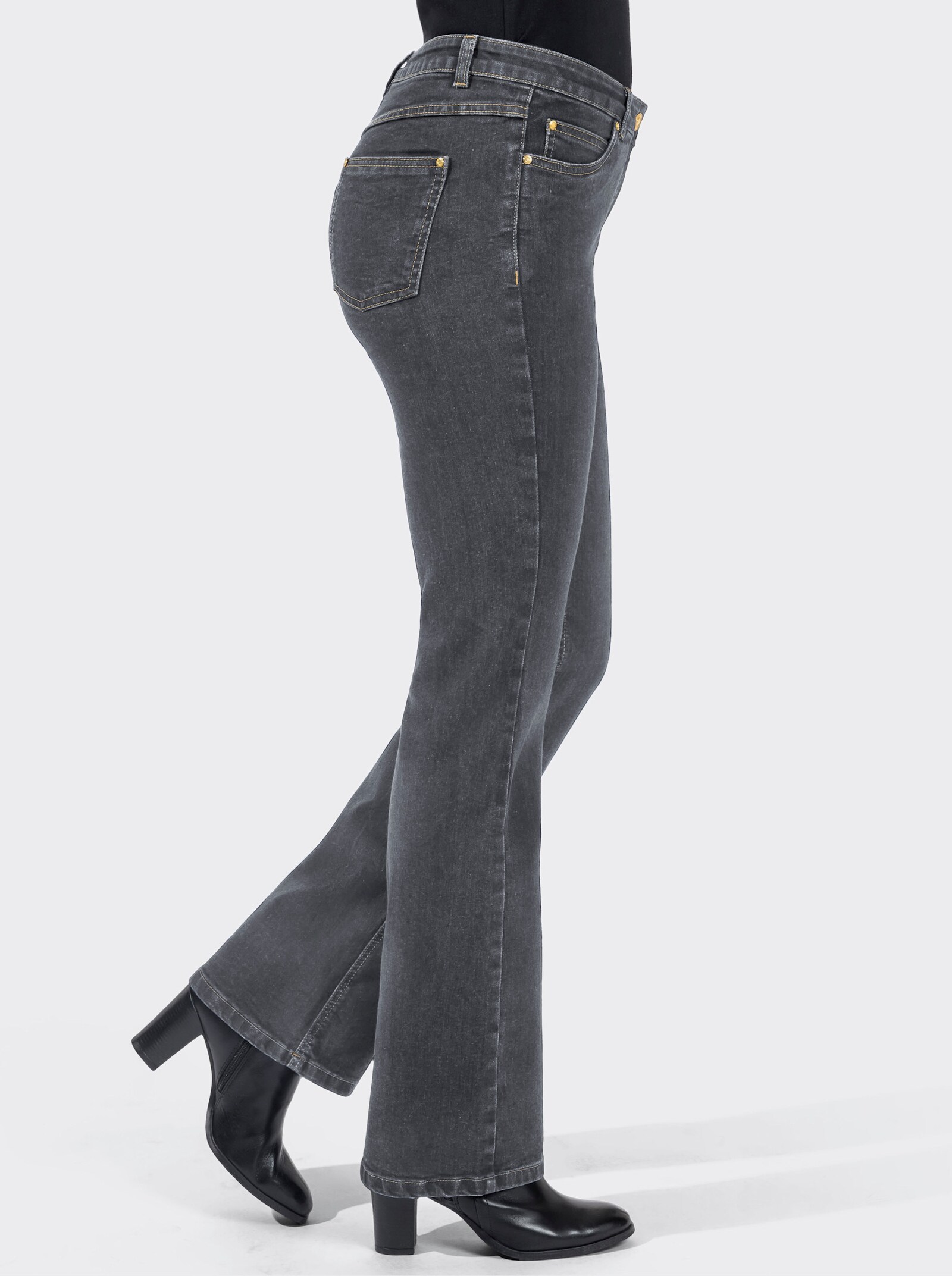 Bootcut-Jeans im 5-Pocket-Stil - stone-grey-denim