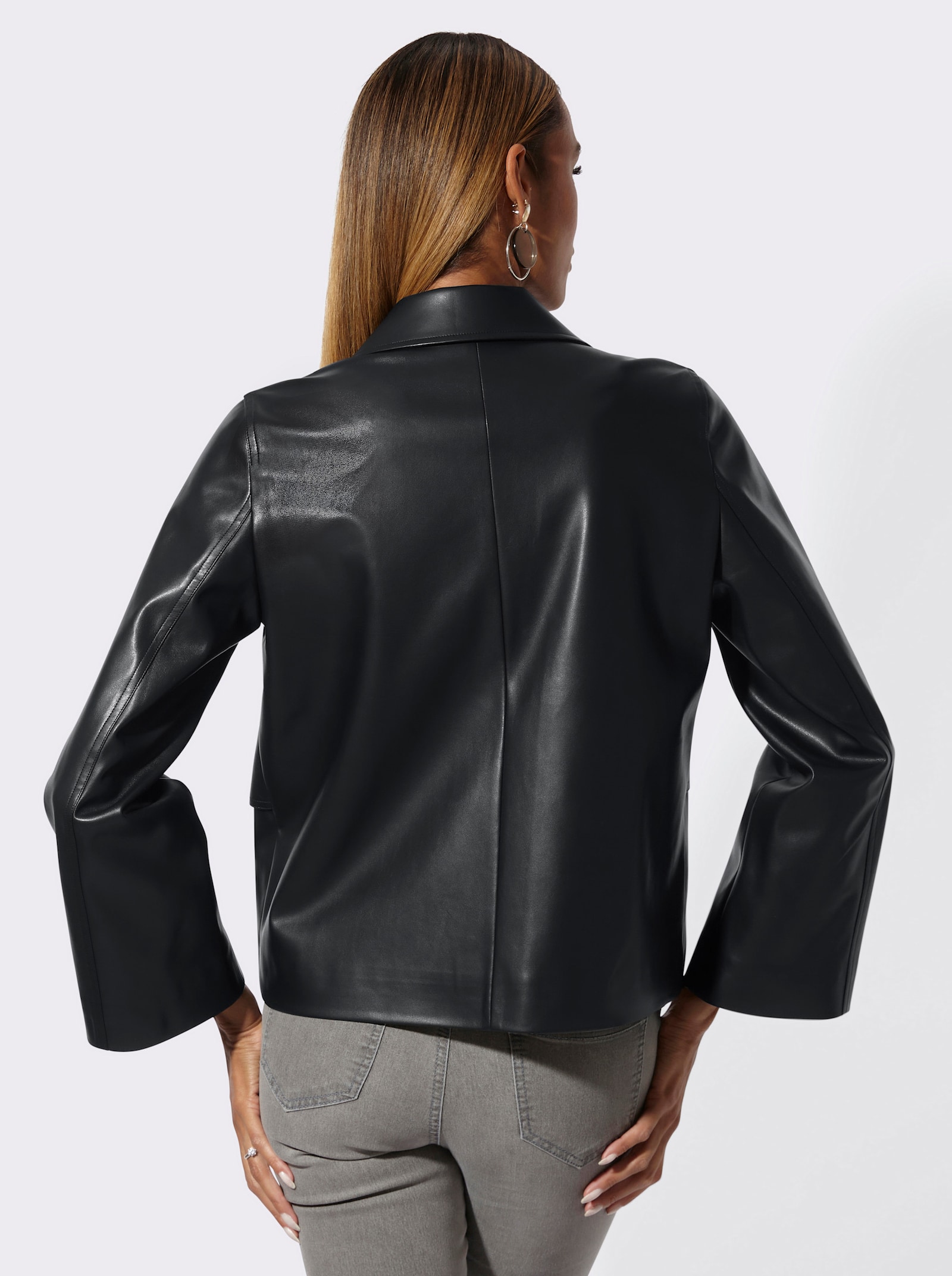 Shirtjacke im beliebten Lagen-Look - schwarz