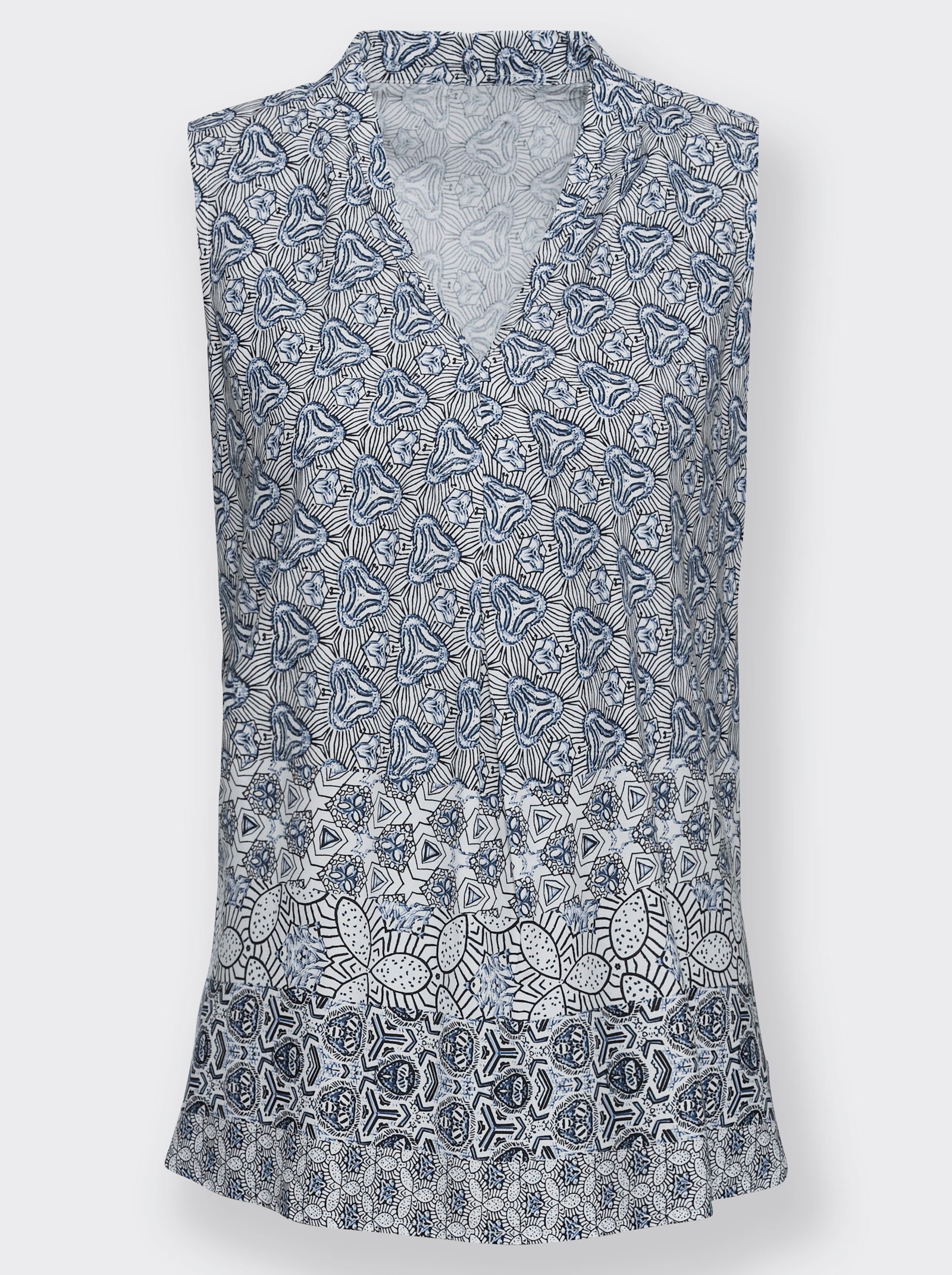 Blusentop mit breiten Trägern, reine Viskose - dunkelblau