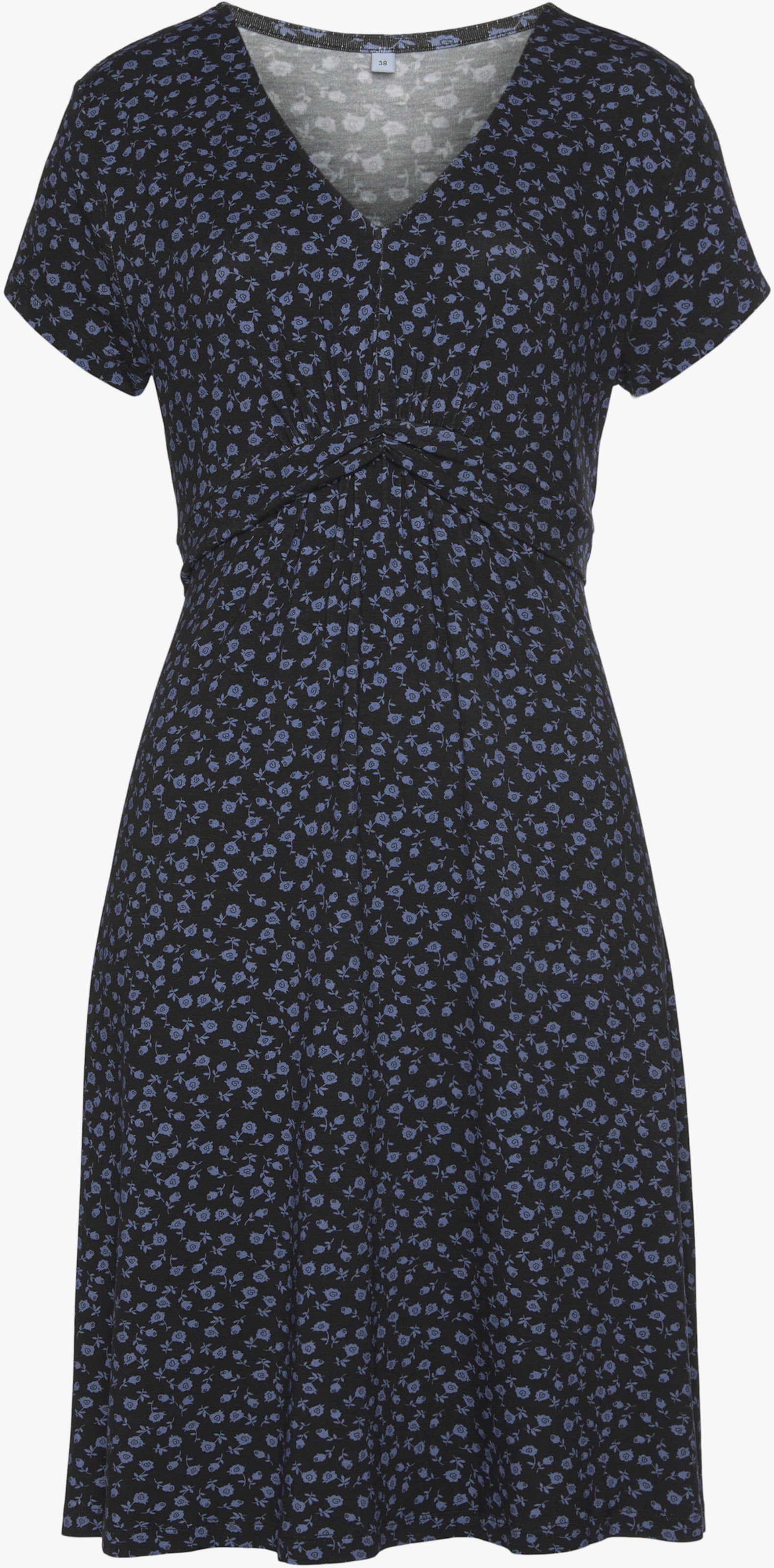 Vivance Jerseykleid - schwarz-blau-geblümt