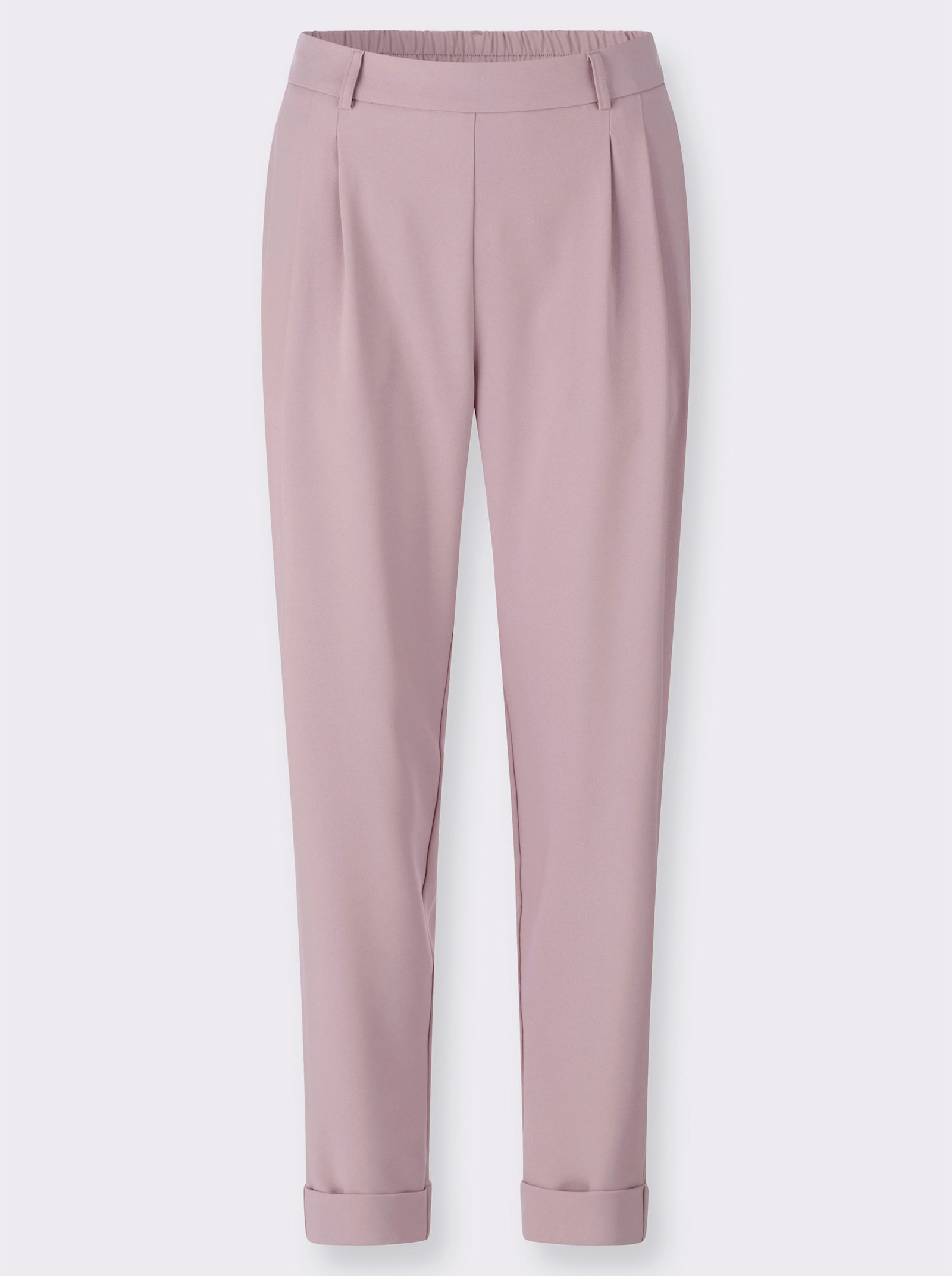 Bundfaltenhose mit fixiertem Saum - mauve