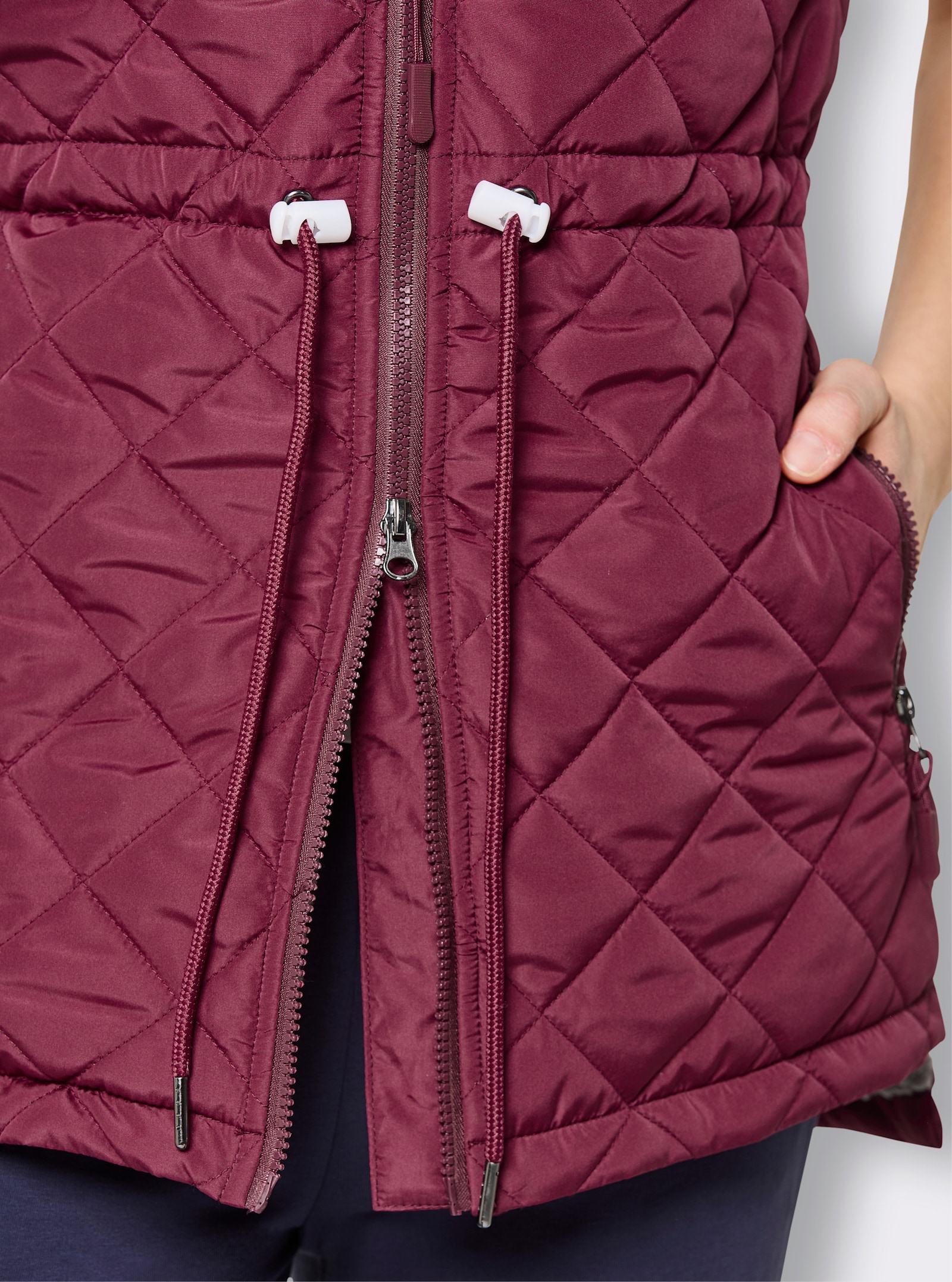 Catamaran Sports Steppweste , weitenverstellbar an Kragen und Taille - bordeaux