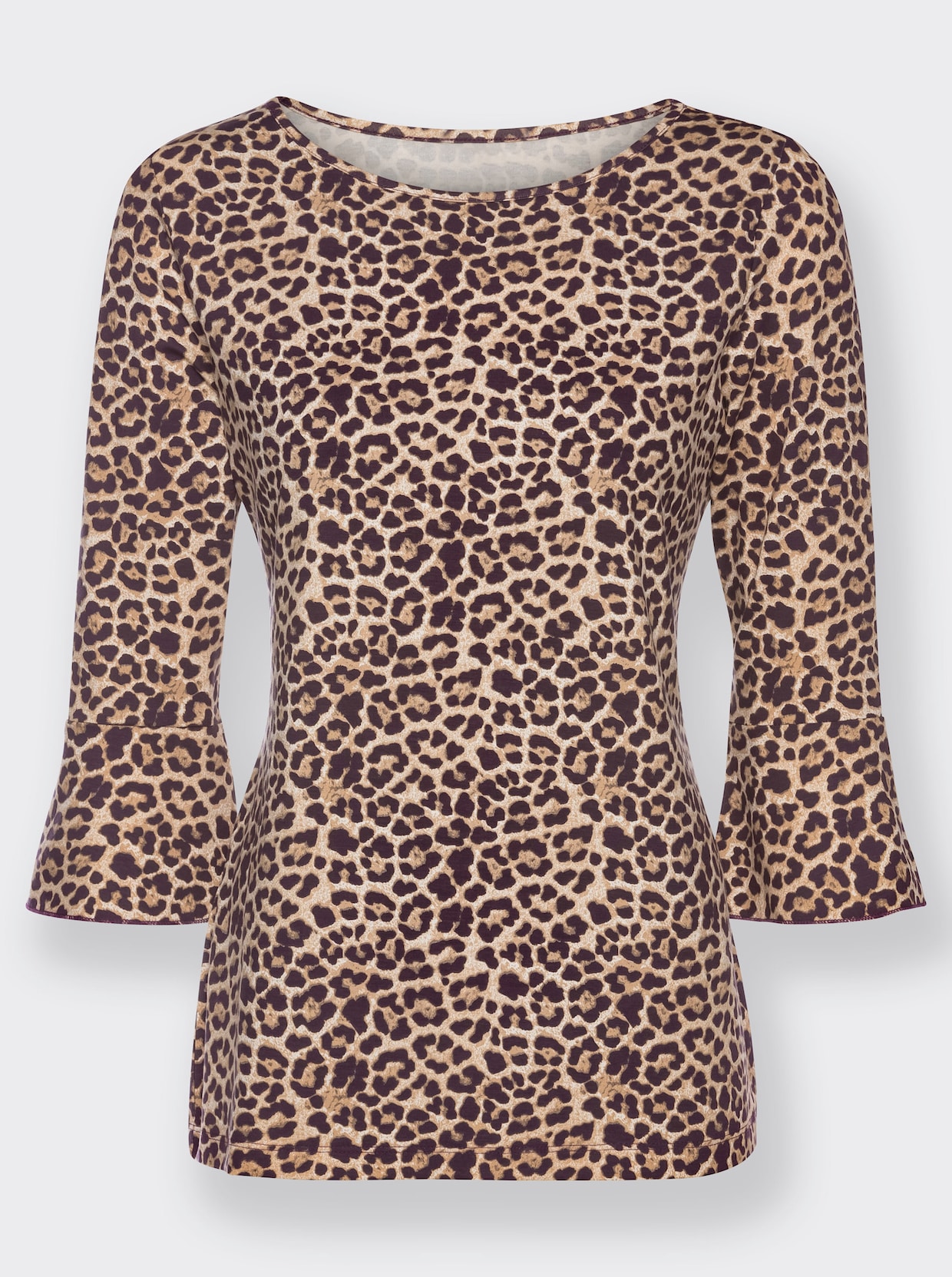 Shirt met print - aubergine/beige bedrukt