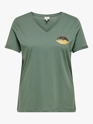 ONLY CARMAKOMA Kurzarmshirt - laurel wreath print:lip