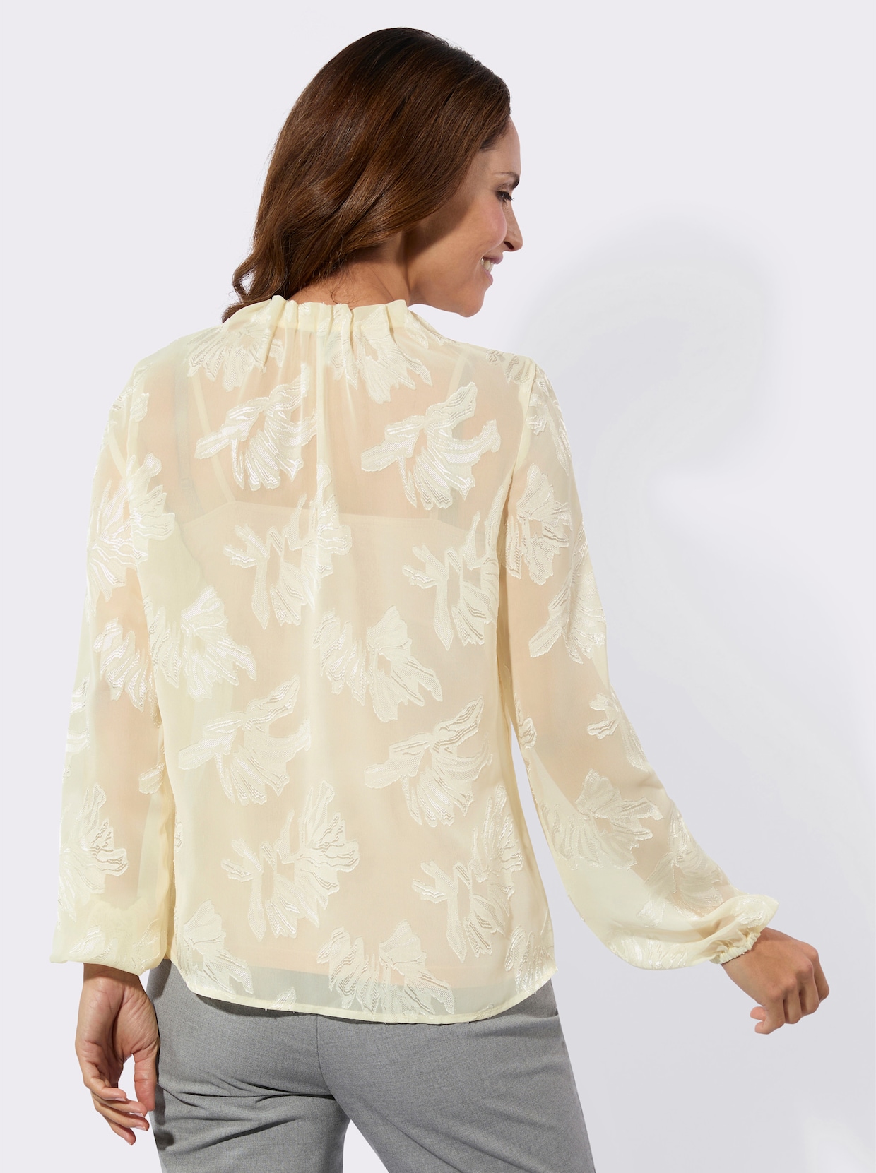 Langarm-Bluse - champagner
