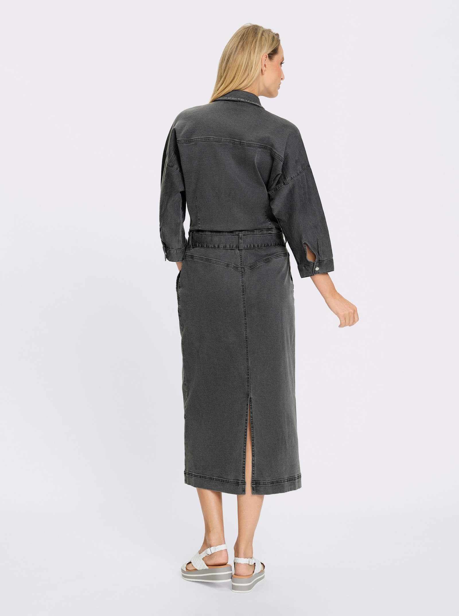 heine Jeanskleid mit Glitzersteinchen - light grey-denim