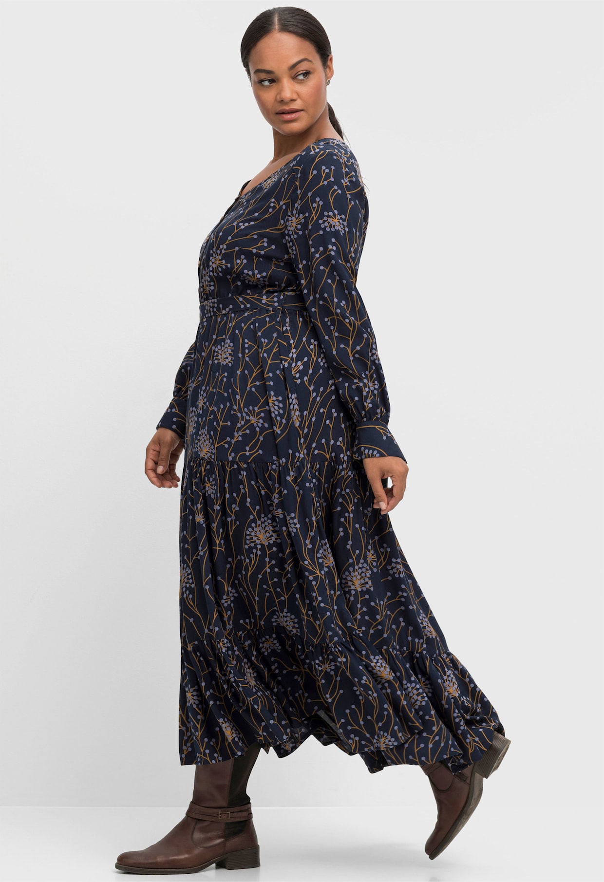 sheego by Joe Browns Maxi-jurk - nachtblauw bedrukt