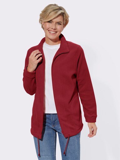 Fleecejacke Kordeldurchzug am Saum - dunkelrot
