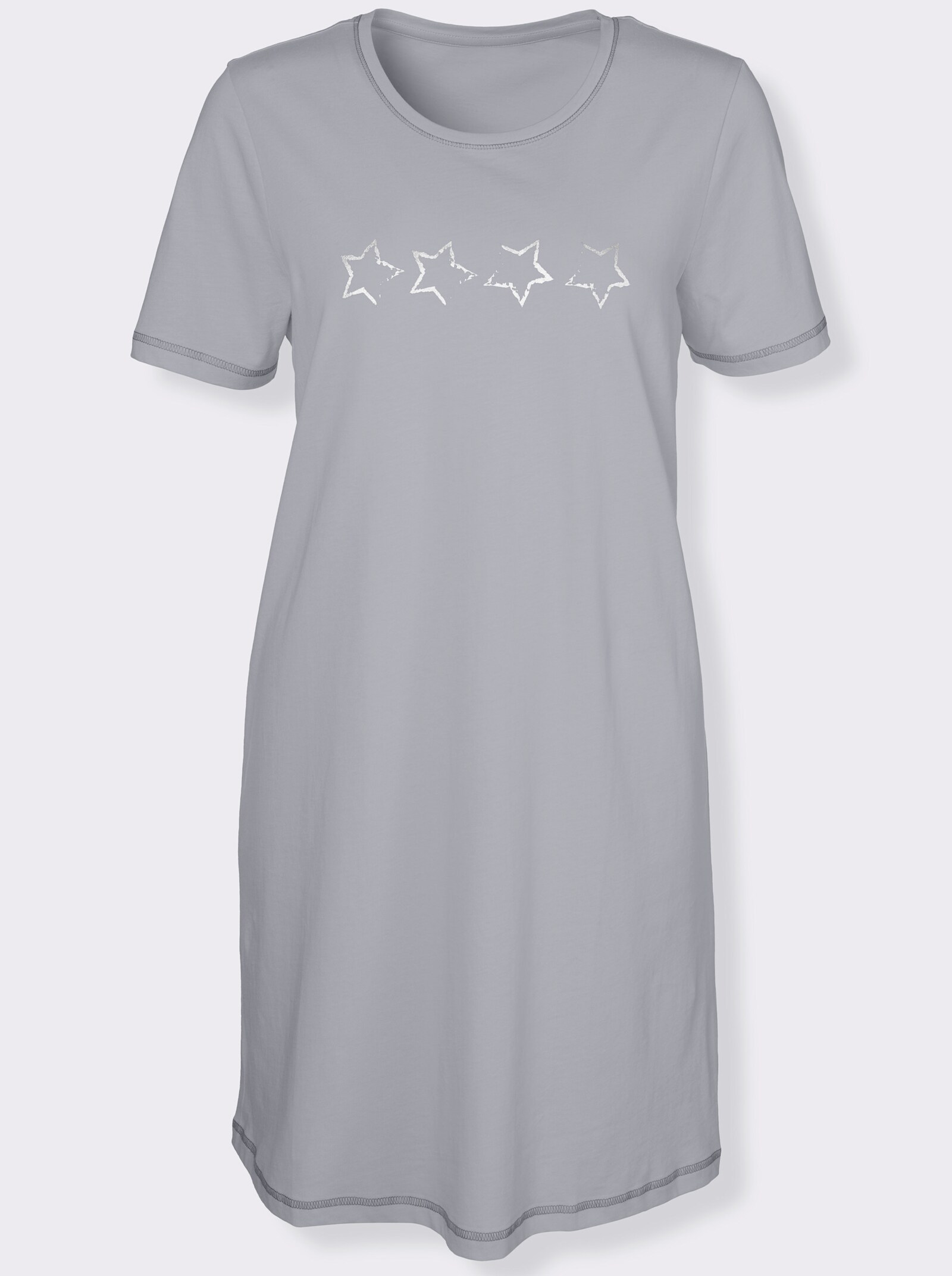 wäschepur Kurzarm Sleepshirts - grau + grau-gestreift