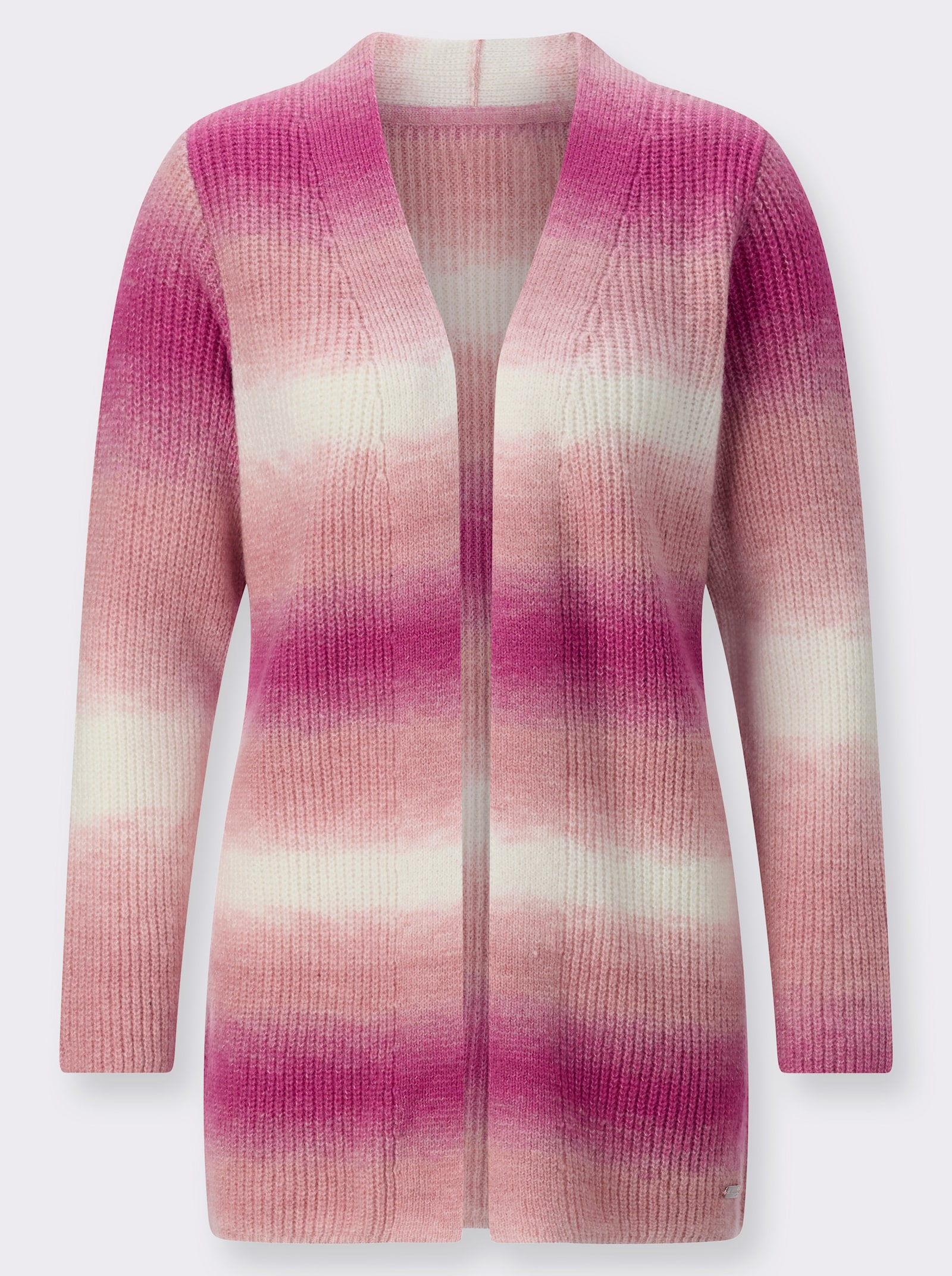 Strickjacke in Longform - rosenquarz-fuchsia
