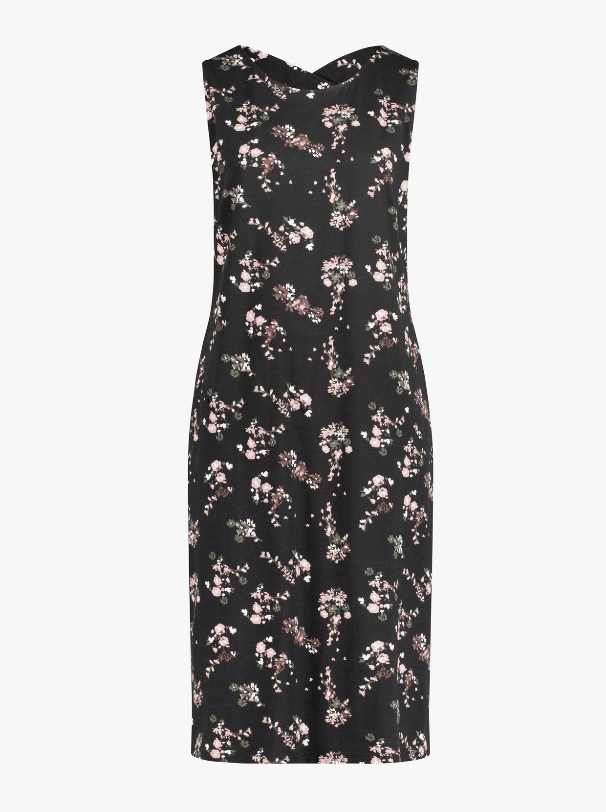 Jerseykleid - schwarz-rosenquarz-bedruckt