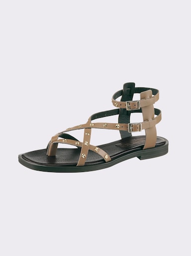 heine Sandale - khaki-goldfarben