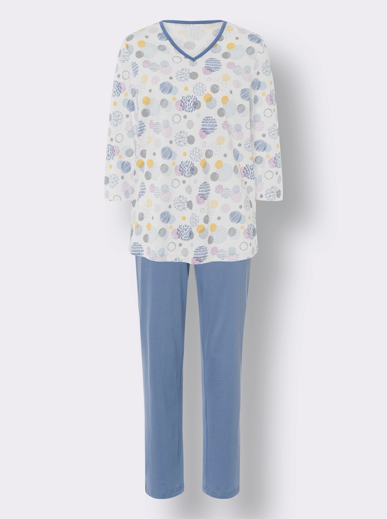 Pyjama - middenblauw geprint