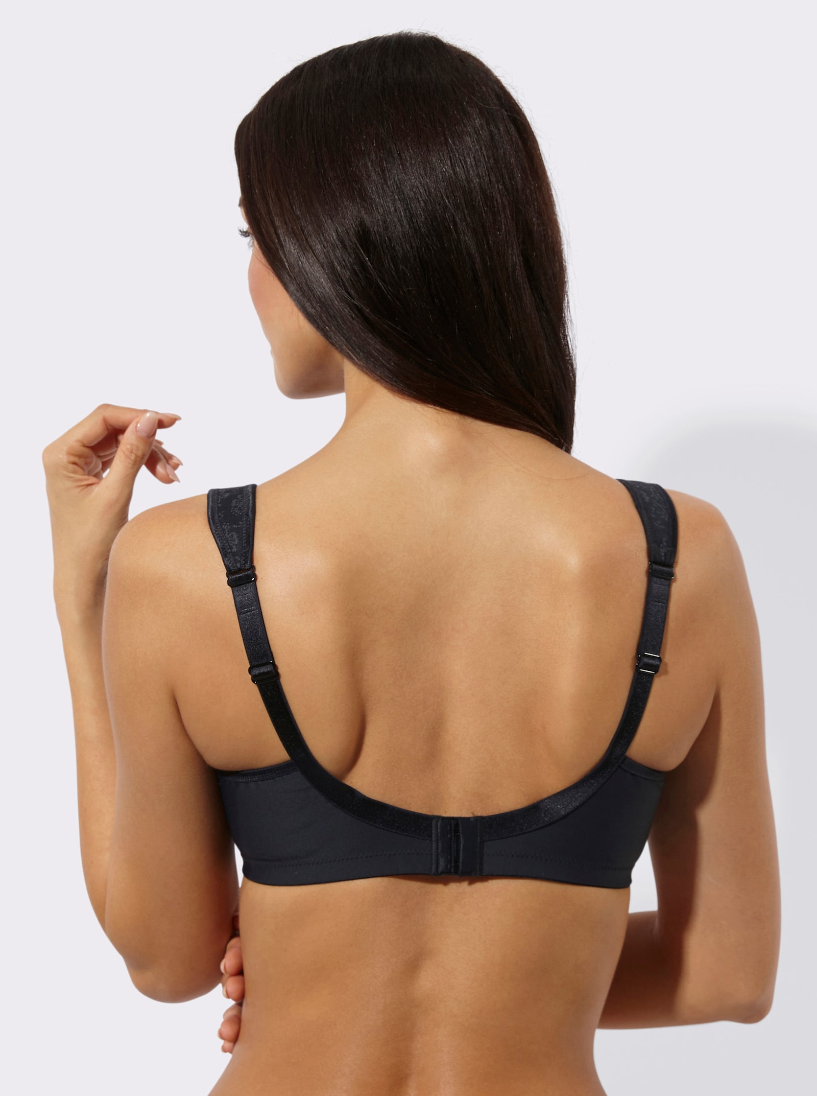 Anita Entlastungs-BH ohne Bügel mit Tüllblende am Ausschnitt - schwarz