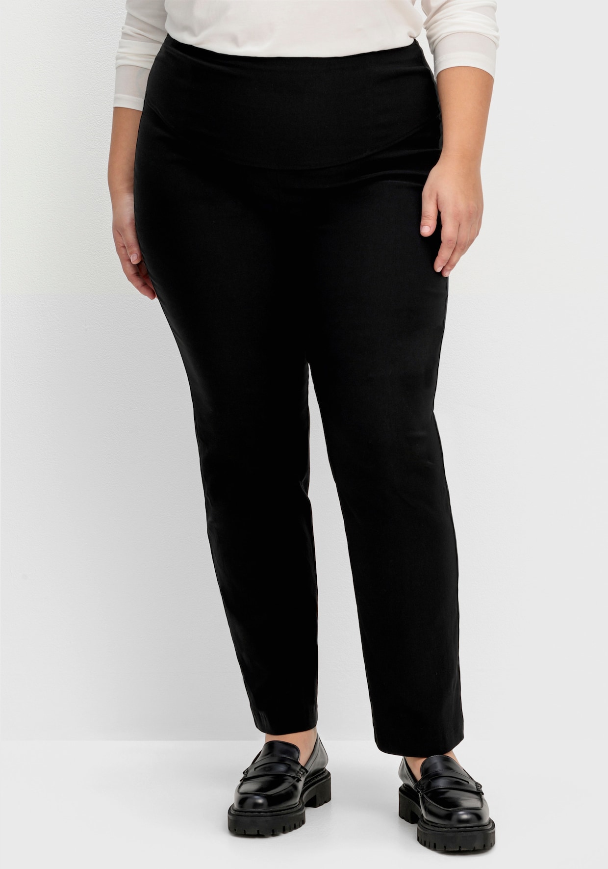 sheego comfortbroek - zwart
