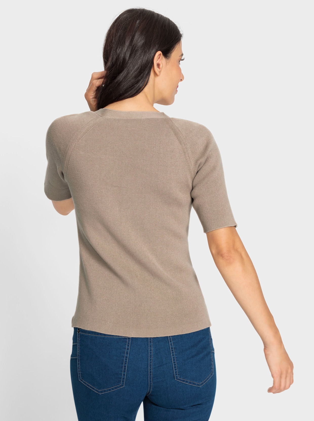heine Pullover met korte mouwen - sesam
