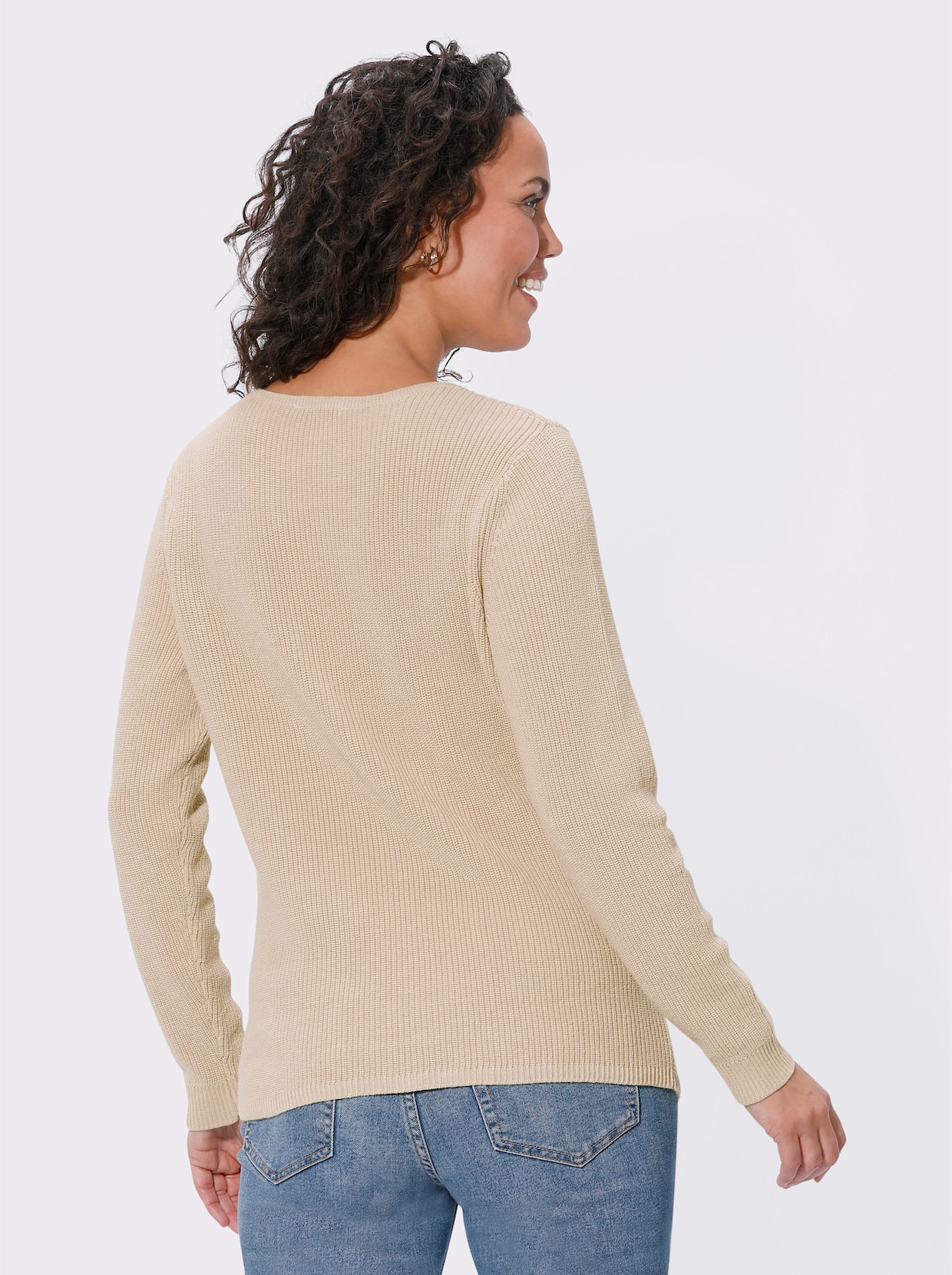 Pullover met ronde hals - ivoorkleur