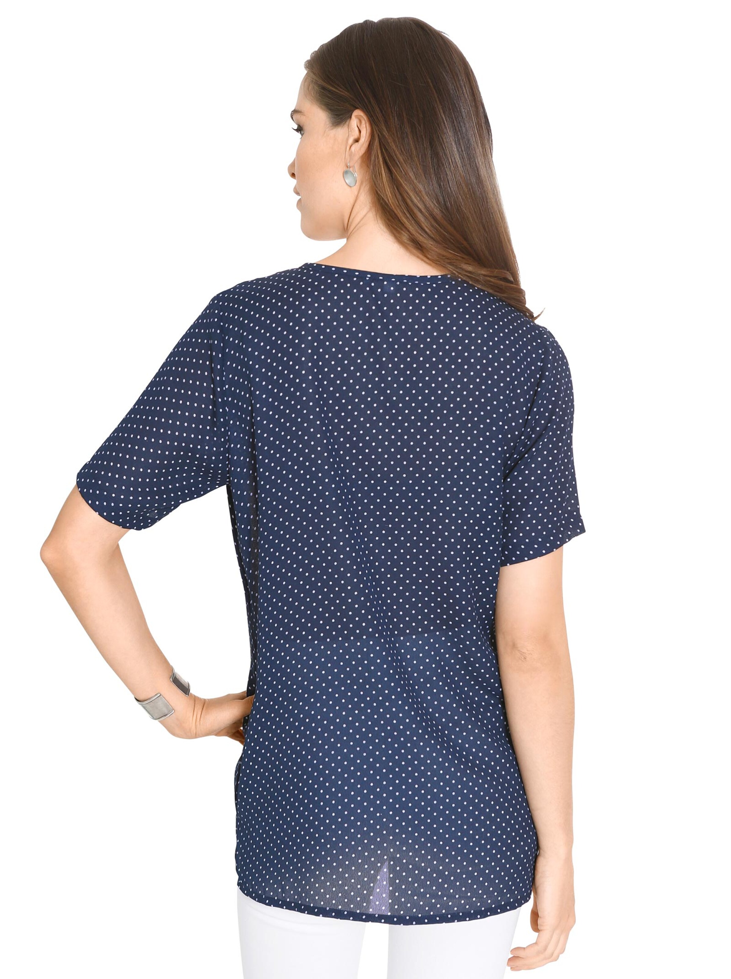 Gestreifte Bluse - marine-getupft