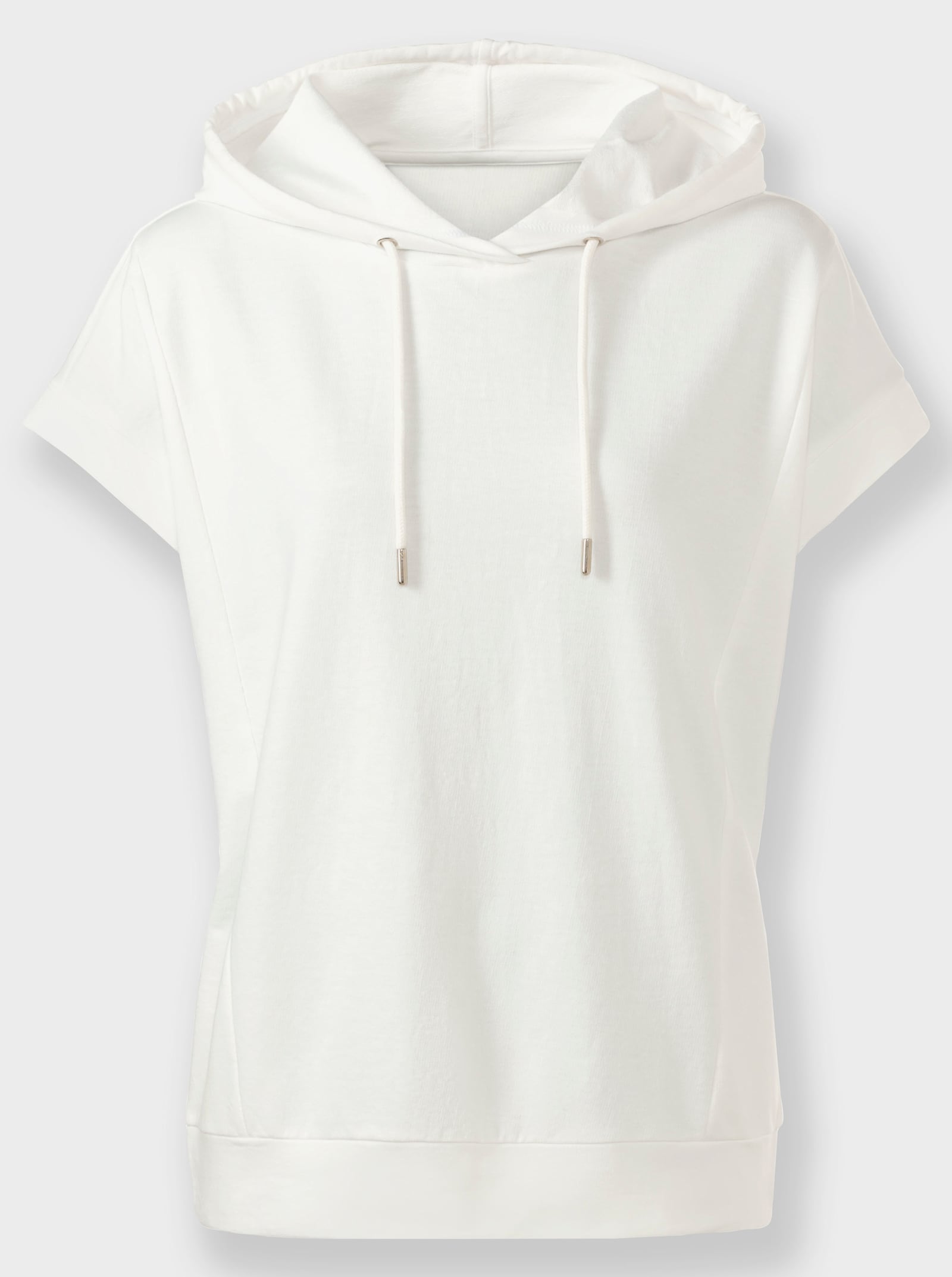 Kapuzenshirt mit überschnittener Schulter - ecru