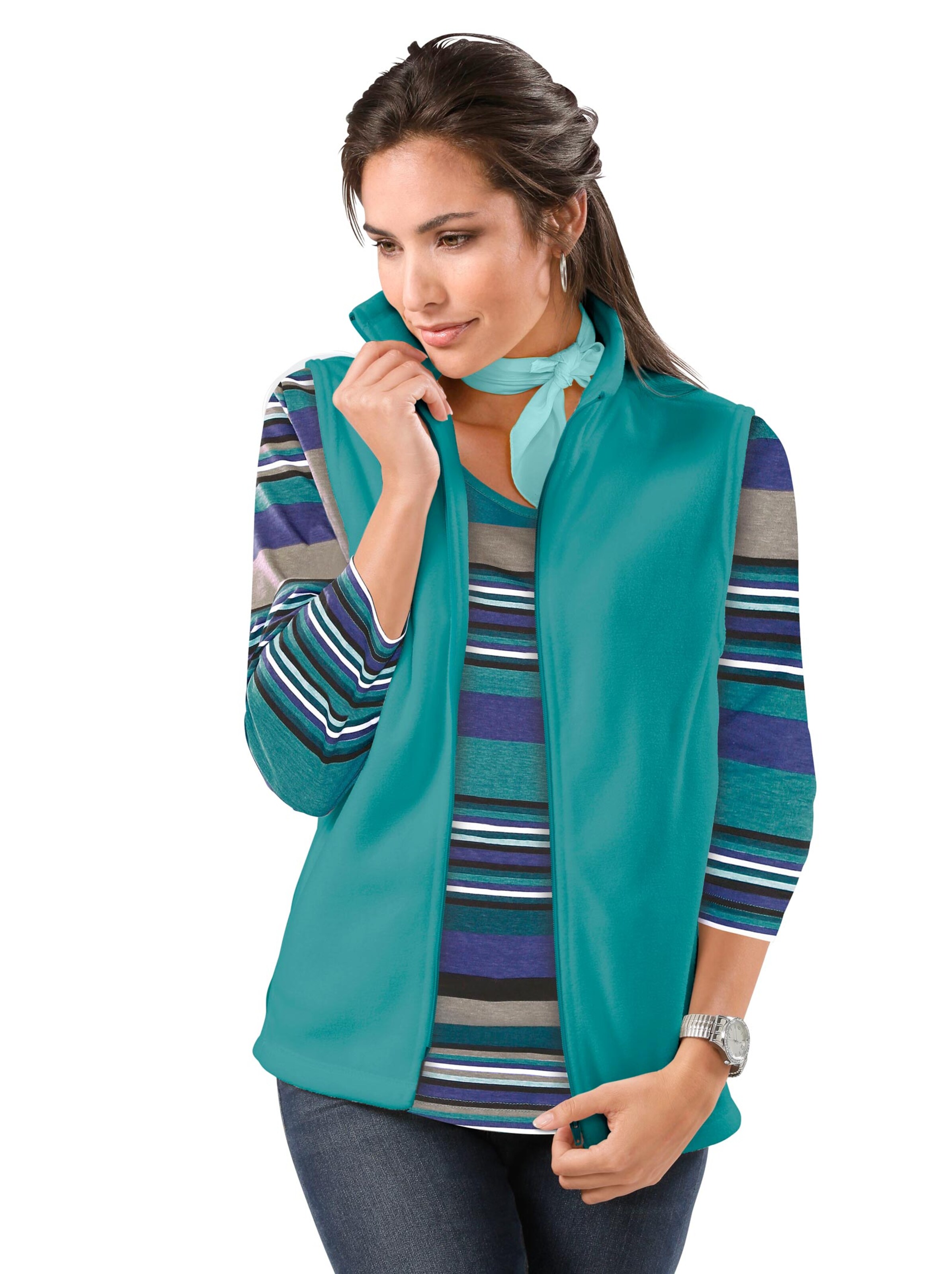 Fleece-Weste - petrol