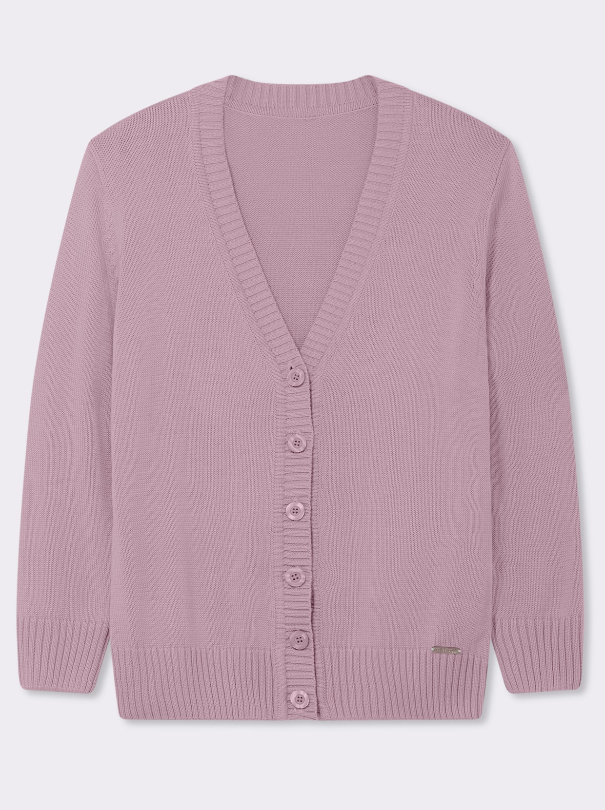 Strickjacke mit farblich abgestimmten Knöpfen - altrosé