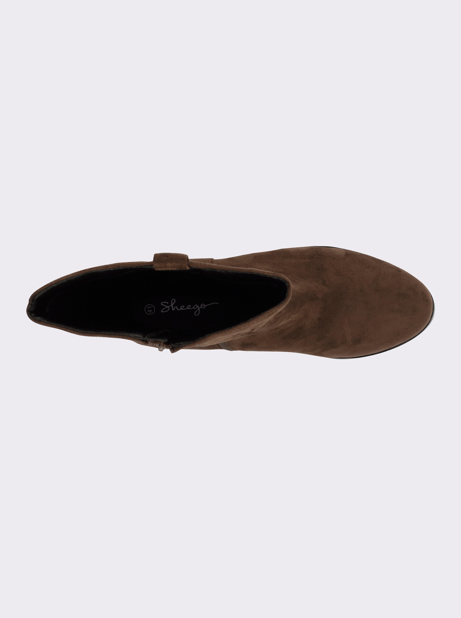 sheego Stiefelette in Wildleder-Optik - braun