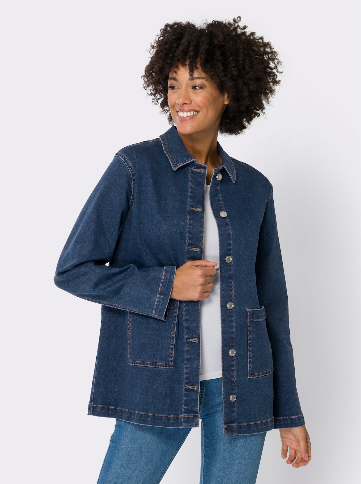 Jeans-Jacke - blue-stone-washed