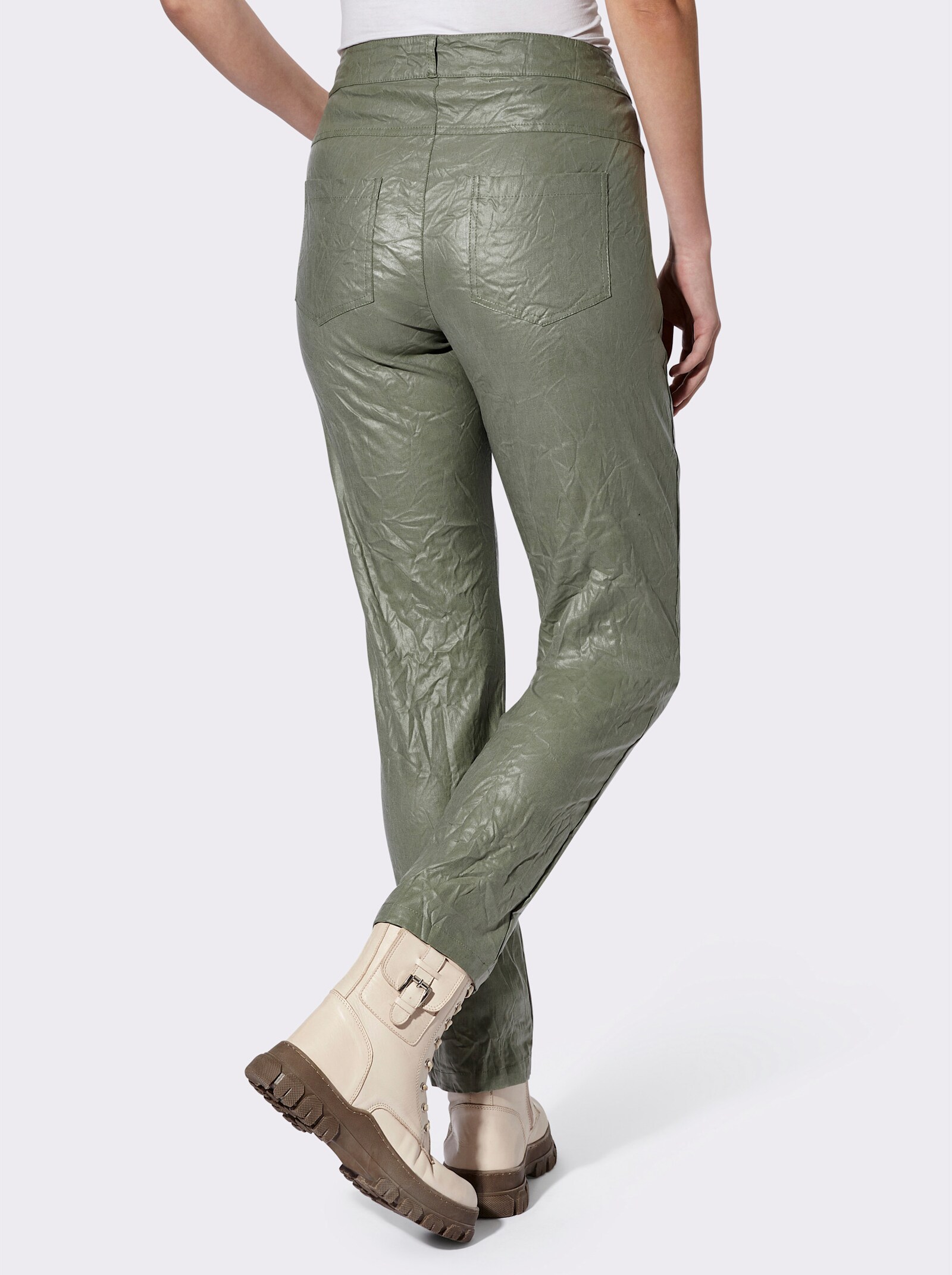 heine Bengalinhose mit Crinkle-Effekt - khaki