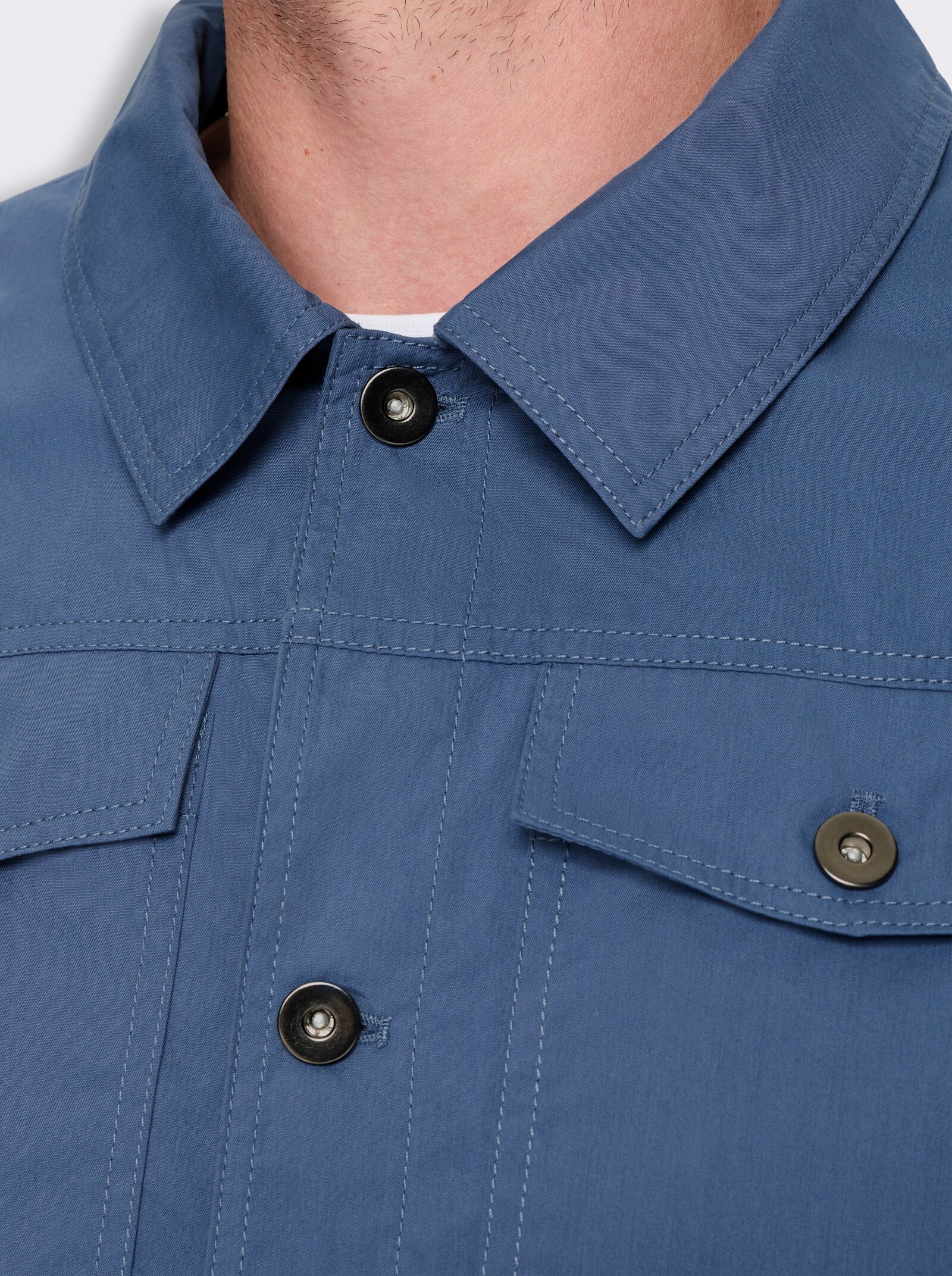 Marco Donati Jacke mit Metall-Knöpfen - jeansblau