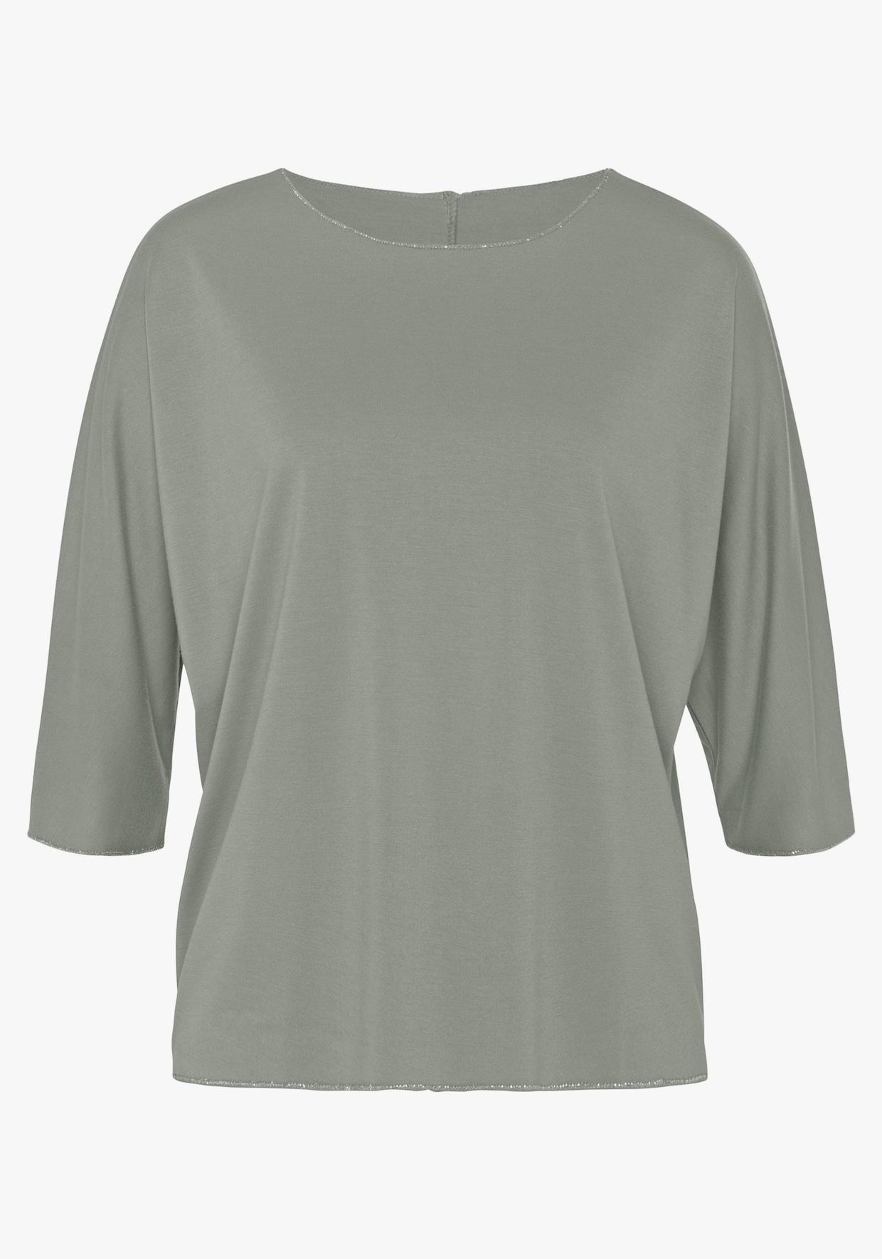 LASCANA T-shirt à manches 3/4 - vert gris