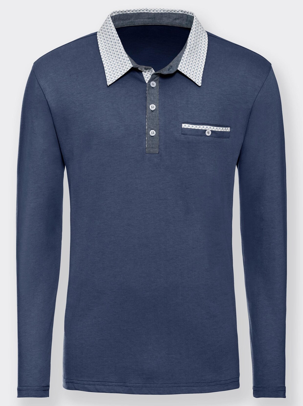 Marco Donati Langarm-Shirt - blau