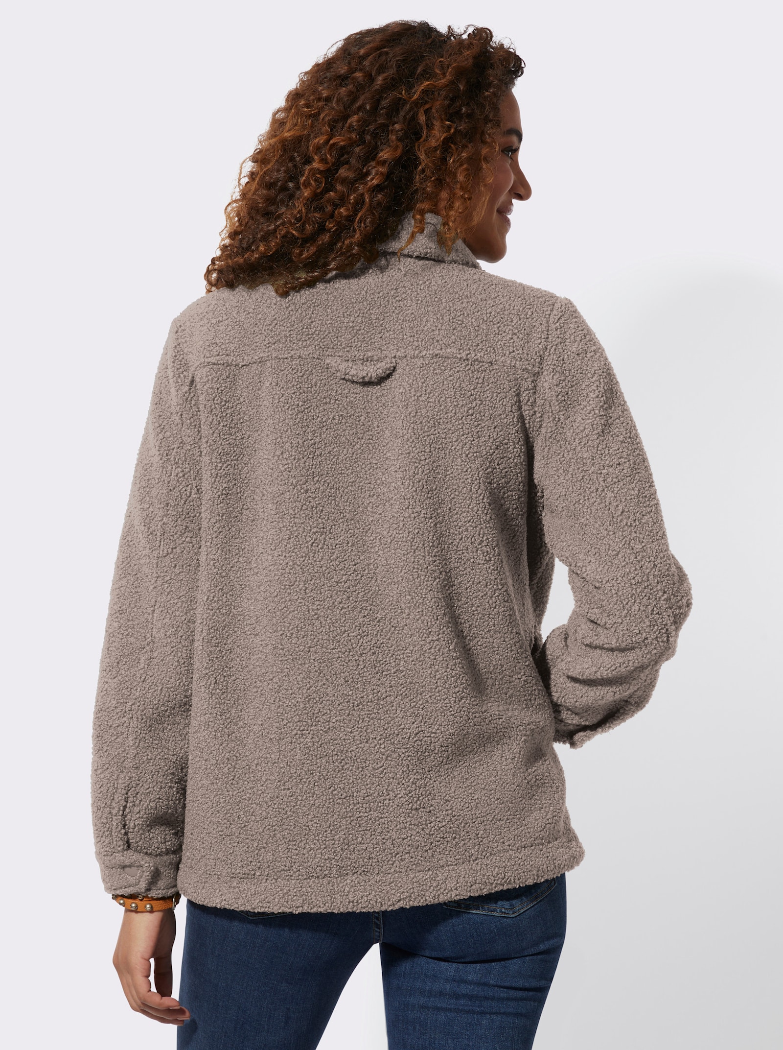Jackenblazer aus Fleece - taupe