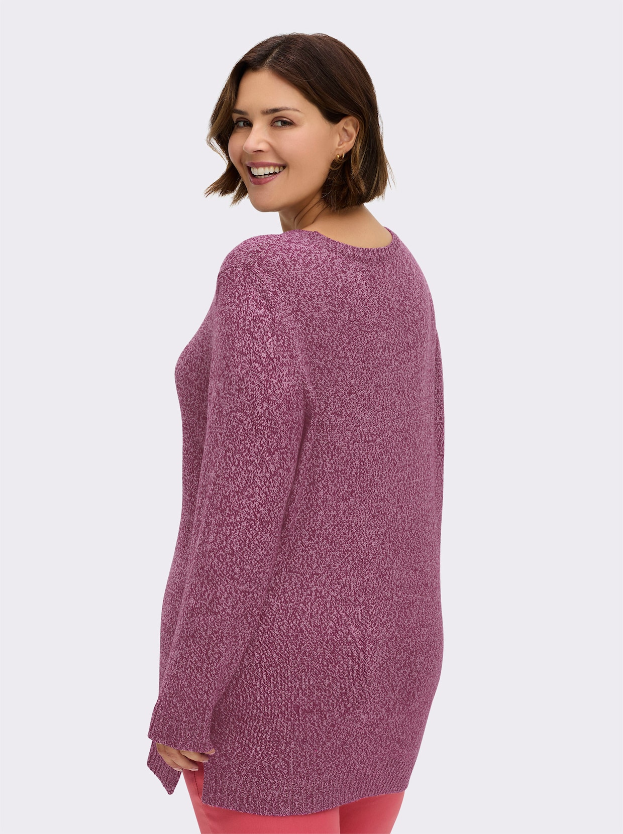 Longpullover - malve-meliert