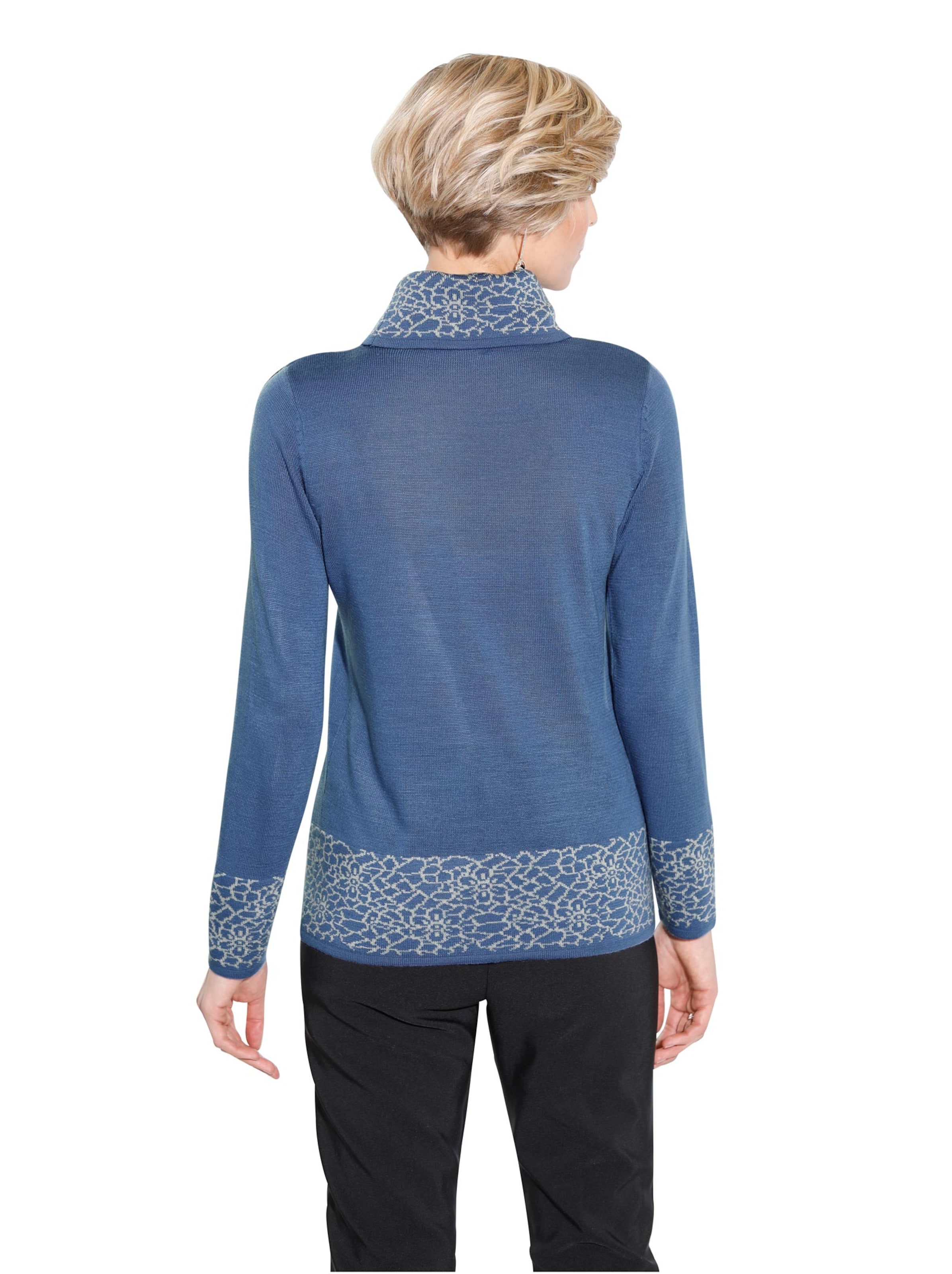 Pullover - blau-gemustert