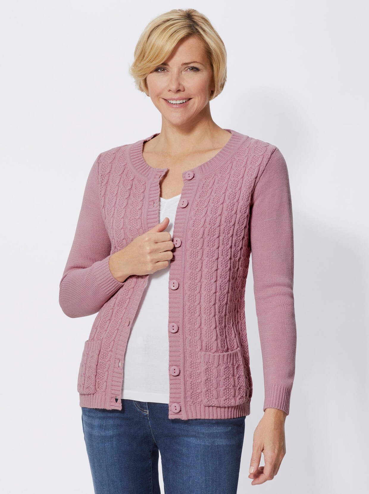 Strickjacke - altrosé
