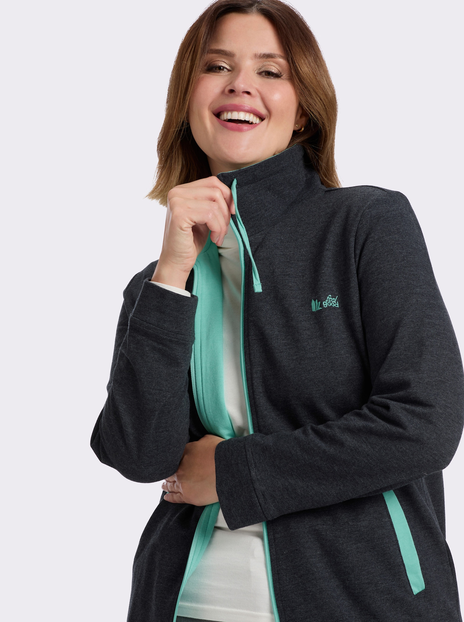feel good Jacke - marine-meliert