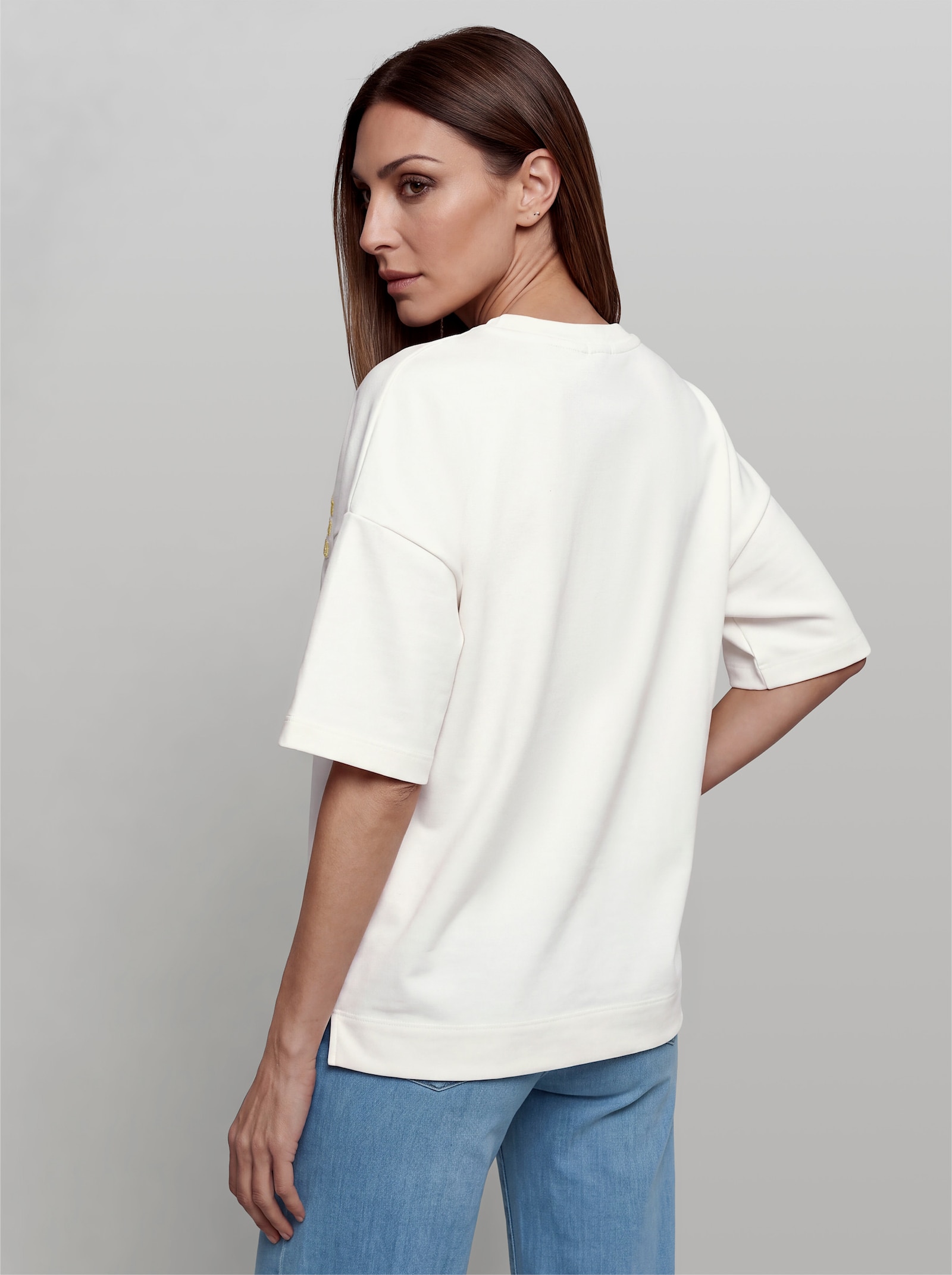 heine Sweatshirt mit Spitzen-Details - ecru
