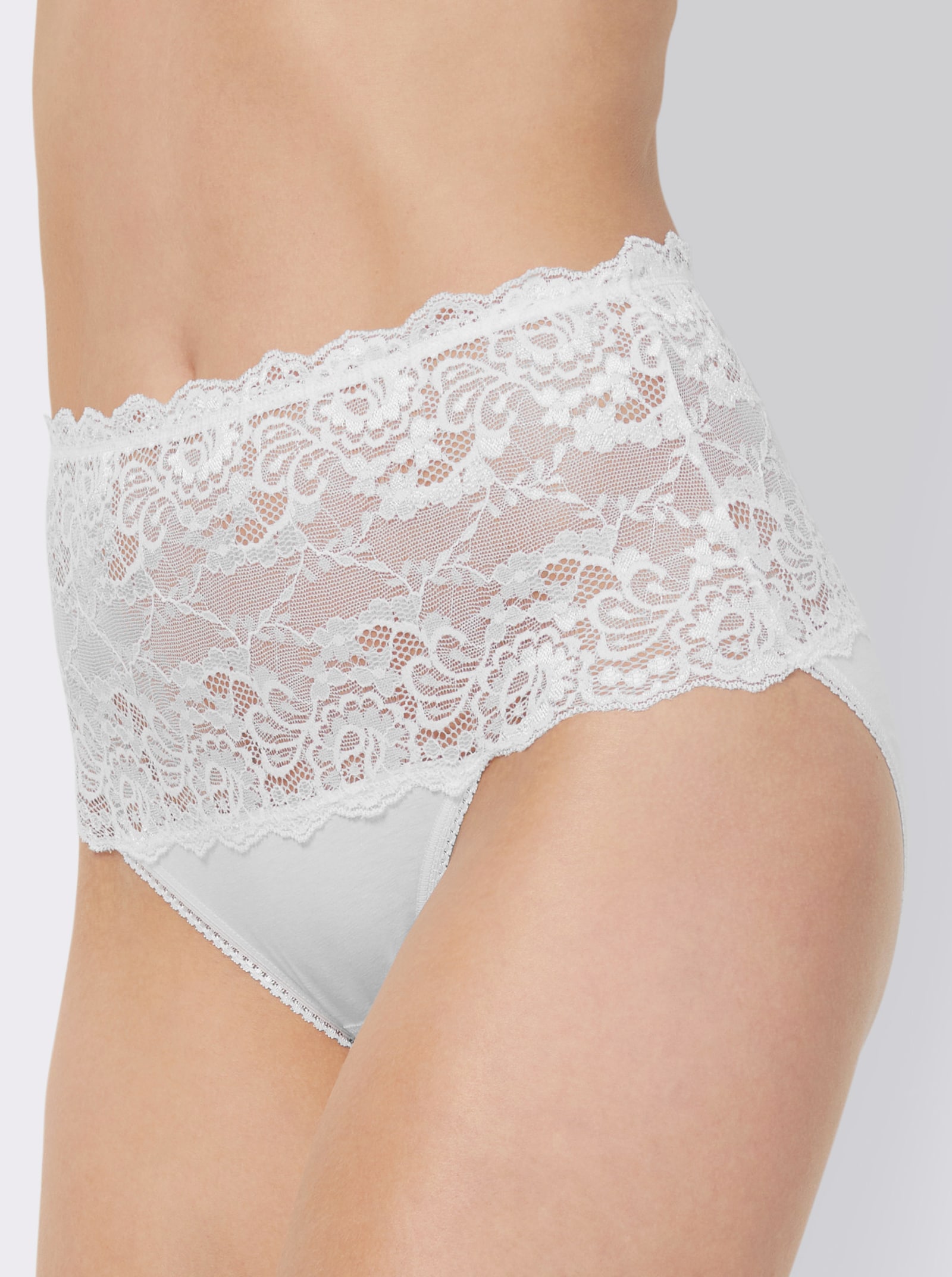 wäschepur Taillenslip mit Spitze am Bund - weiss