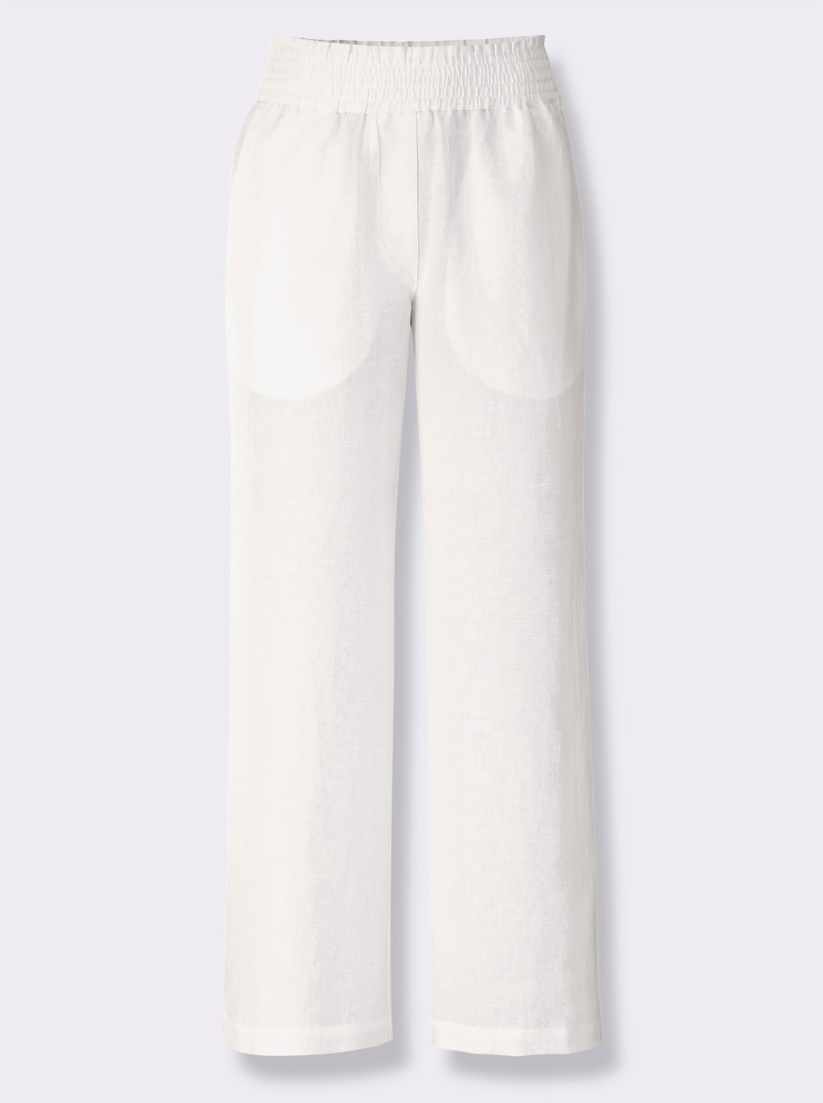 Culotte mit Leinen-Anteil - ecru