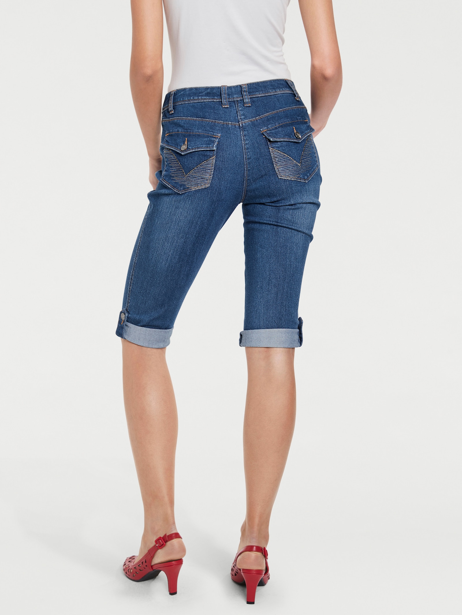 heine Caprijeans mit Power-Mesh - blue stone
