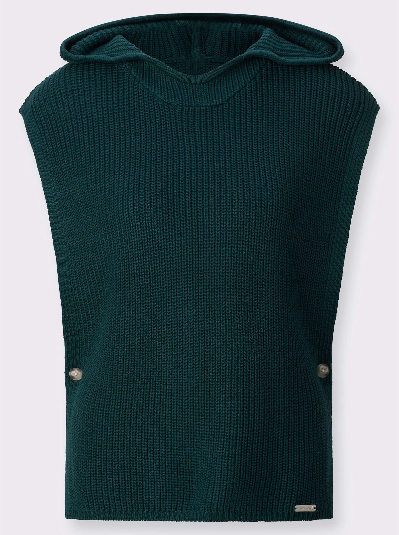 Kapuzenpullover in Poncho-Optik - petrol