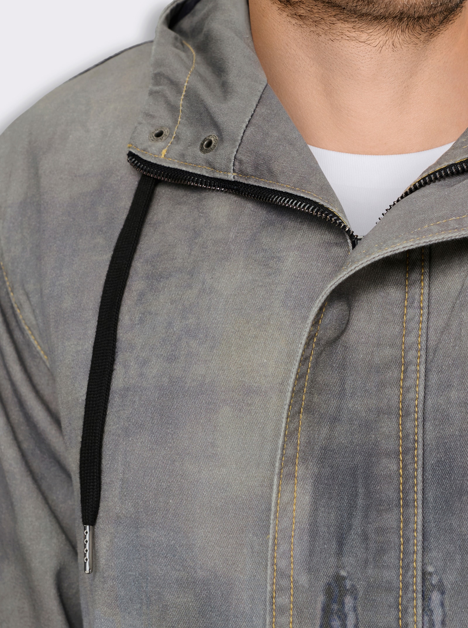 Marco Donati Longjacke mit Skyline-Print, Baumwolle - blue-stone-washed