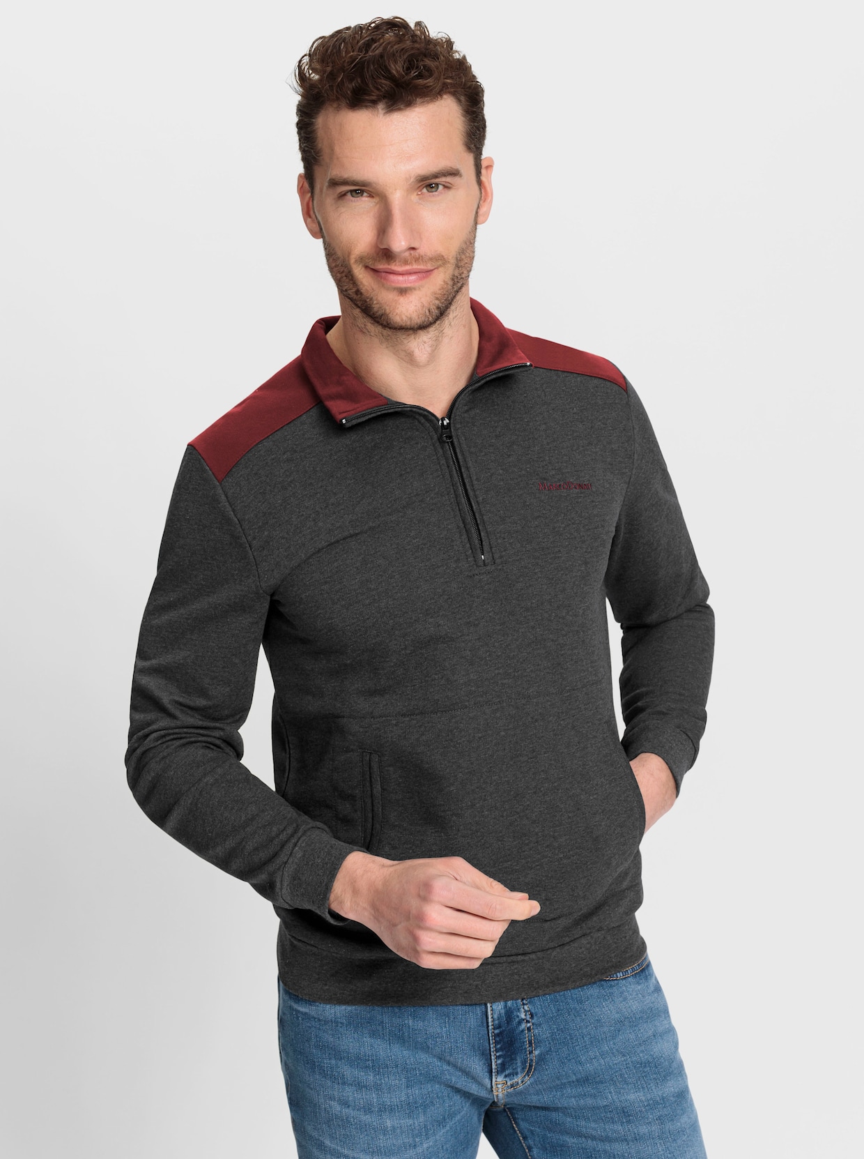 Marco Donati Sweatshirt - grafiet gemêleerd