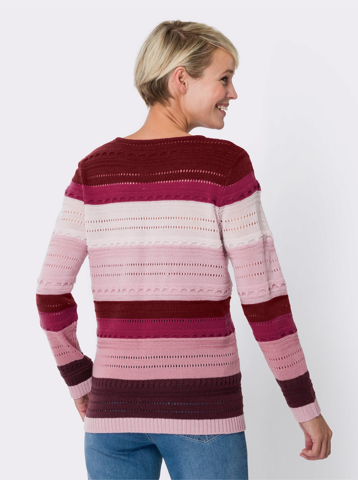 Pullover met lange mouwen - roze/malve gedessineerd
